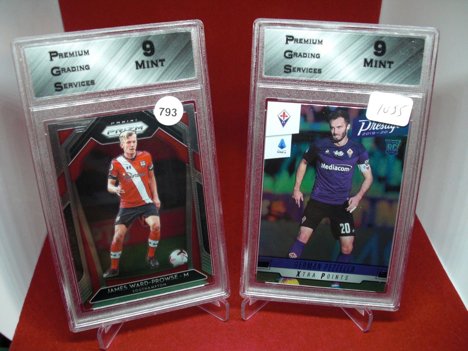 pgs graded lot of 2 graded soccer cards mint 9's (1 of 1)