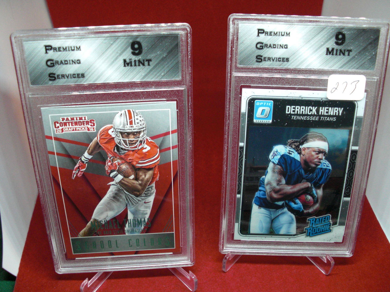 pgs graded lot of 2 football cards mint 9's (1 of 1)