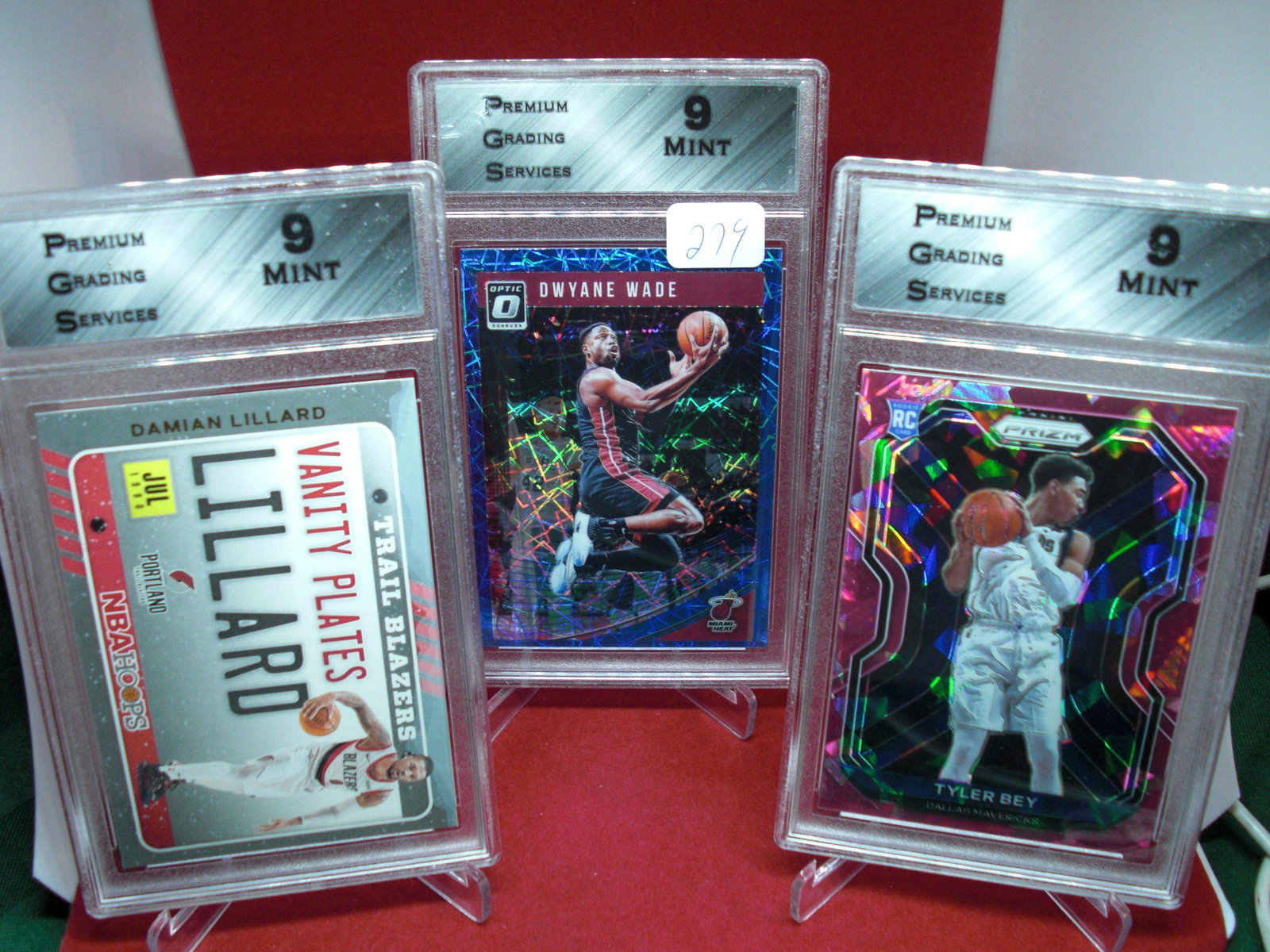 pgs graded lot of 3 basketball cards mint 9's: nice graded card