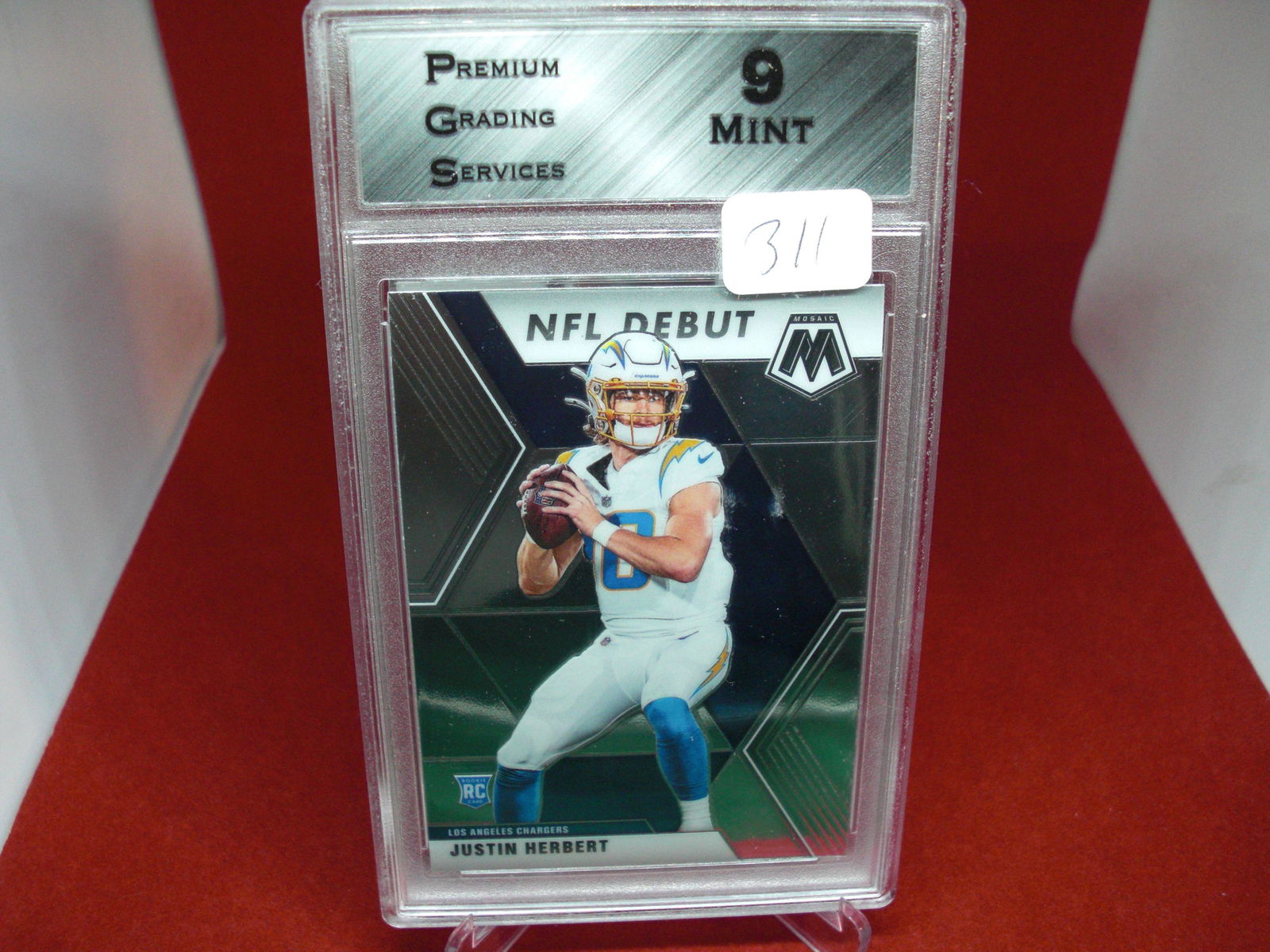 pgs graded justin herbert mint 9 rookie (1 of 1)