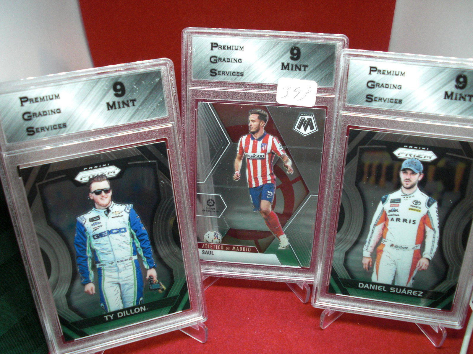 pgs graded lot of 3 soccer cards mint 9's: nice graded card