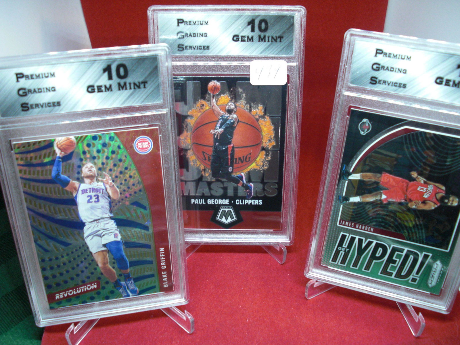pgs graded lot of 3 basketball cards mint 10's: nice graded card