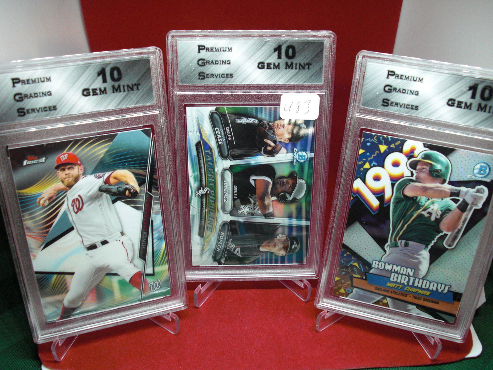 pgs graded lot of 3 baseball cards mint 10's: nice graded card