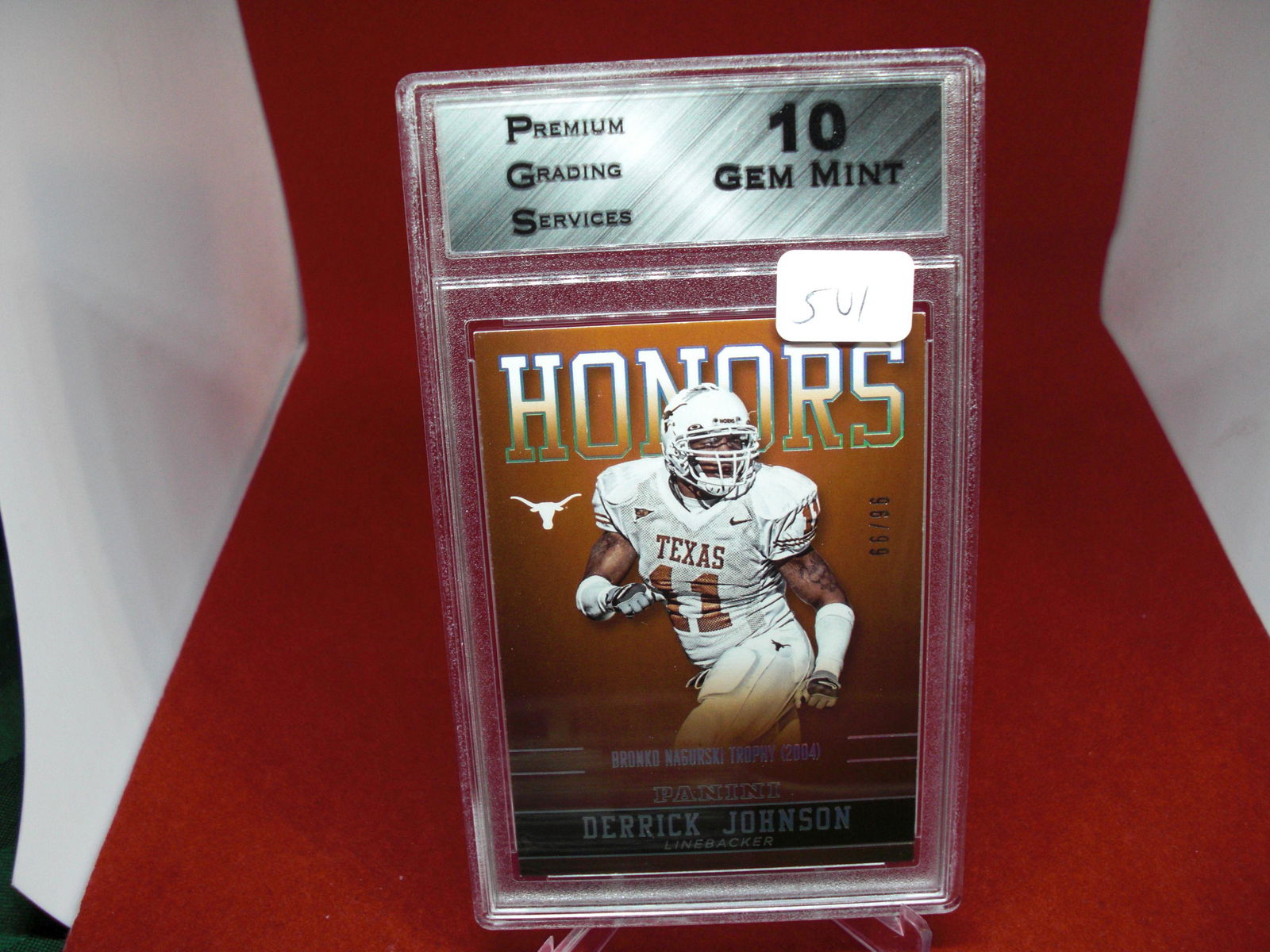 pgs graded  derrick johnson 66/96 mint 10 (1 of 1)