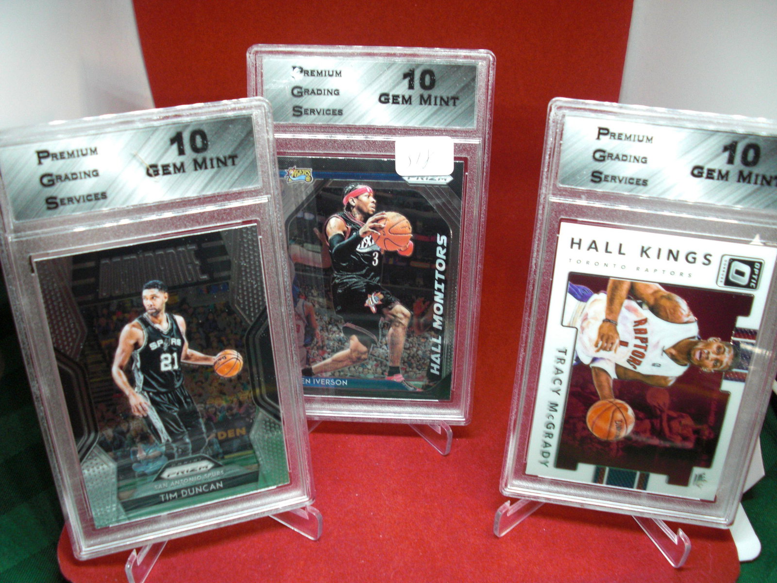 pgs graded lot of 3 basketball cards mint 10's: nice graded card