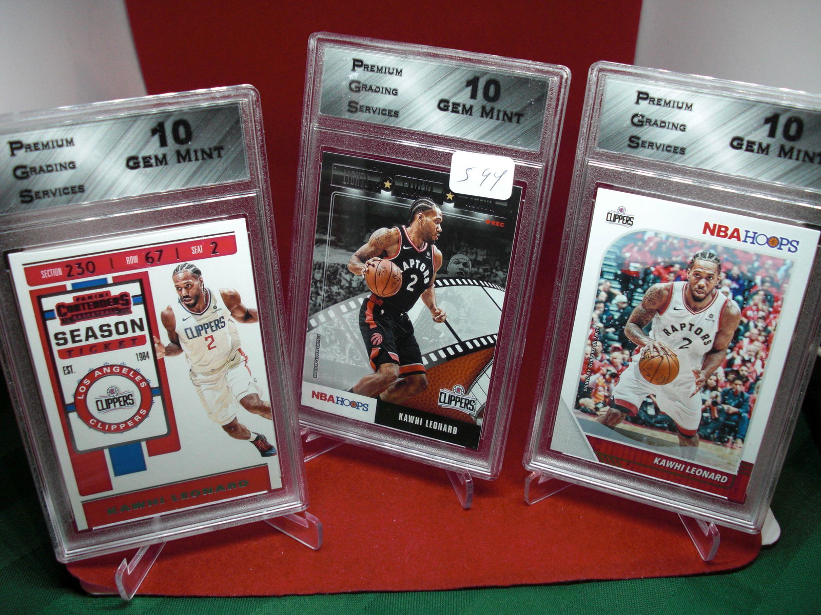 pgs graded  lot pf 3 kawhi leonard cards mint 10's (1 of 1)