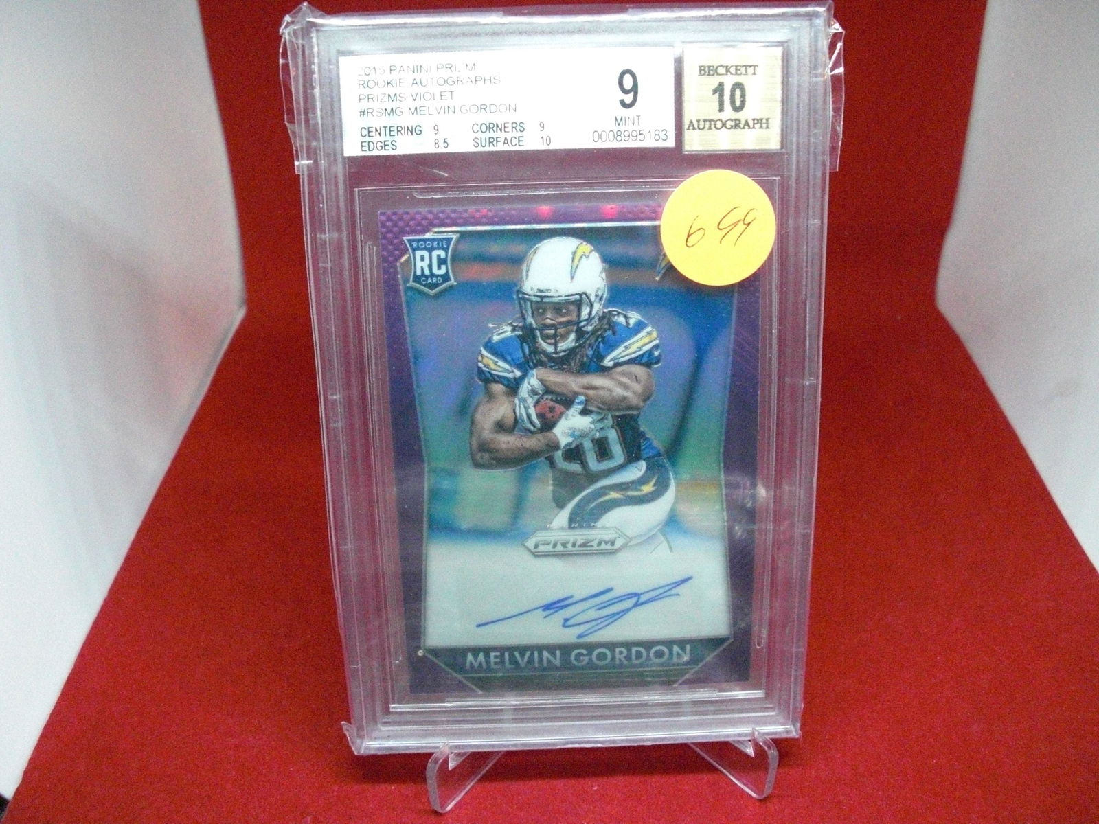 beckett graded melvin gordon auto rookie mint 9 (1 of 1)