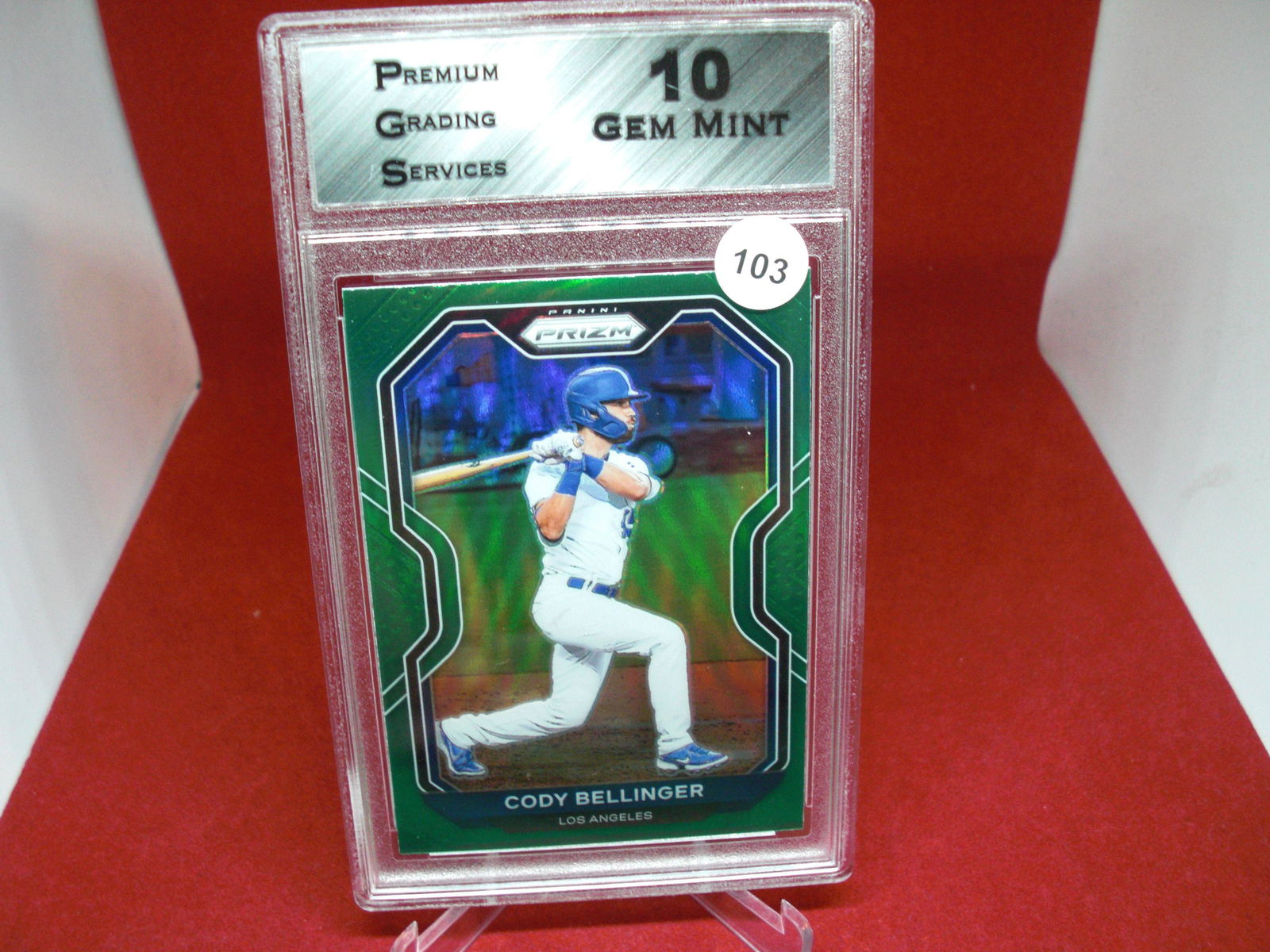 pgs graded cody bellinger green prizm mint 10 (1 of 1)