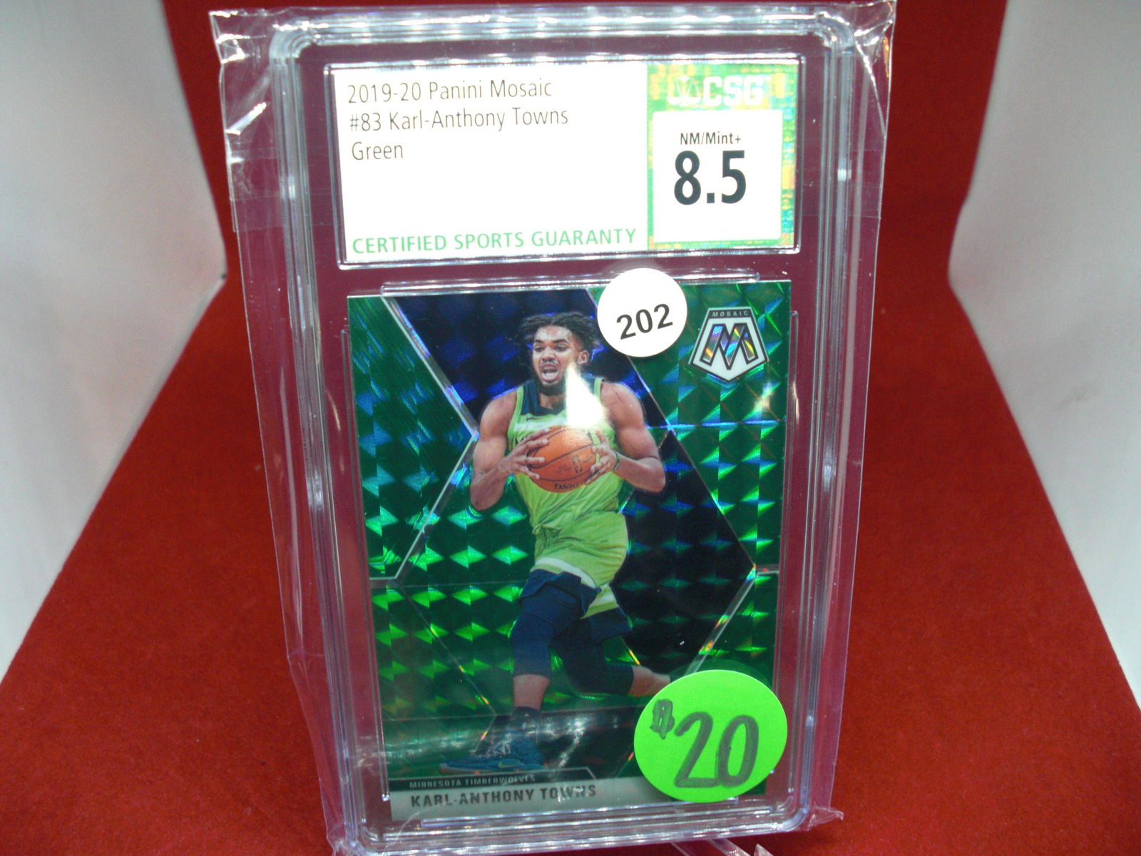 cgs graded karl anthony towns green mint 8.5 (1 of 1)