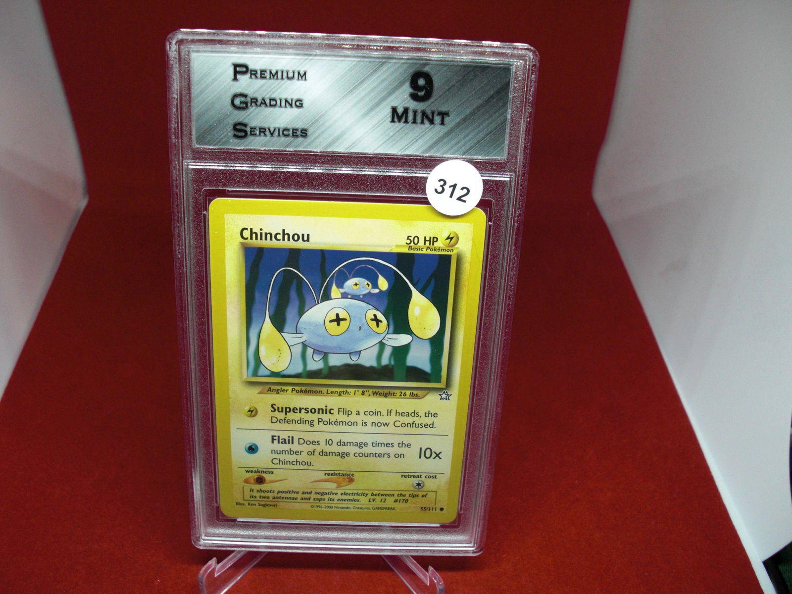 pgs graded pokemon chinchou mint 9 (1 of 1)