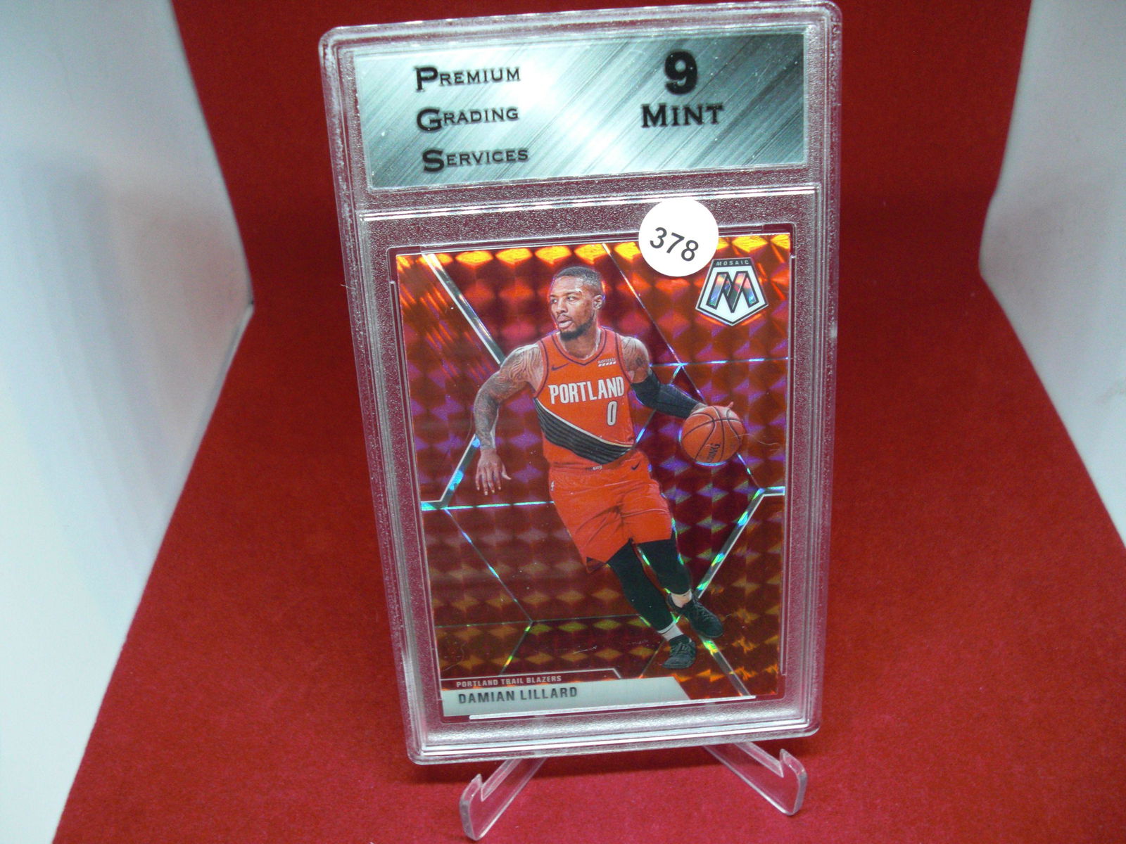 pgs graded damian  lillard red mint 9 (1 of 1)