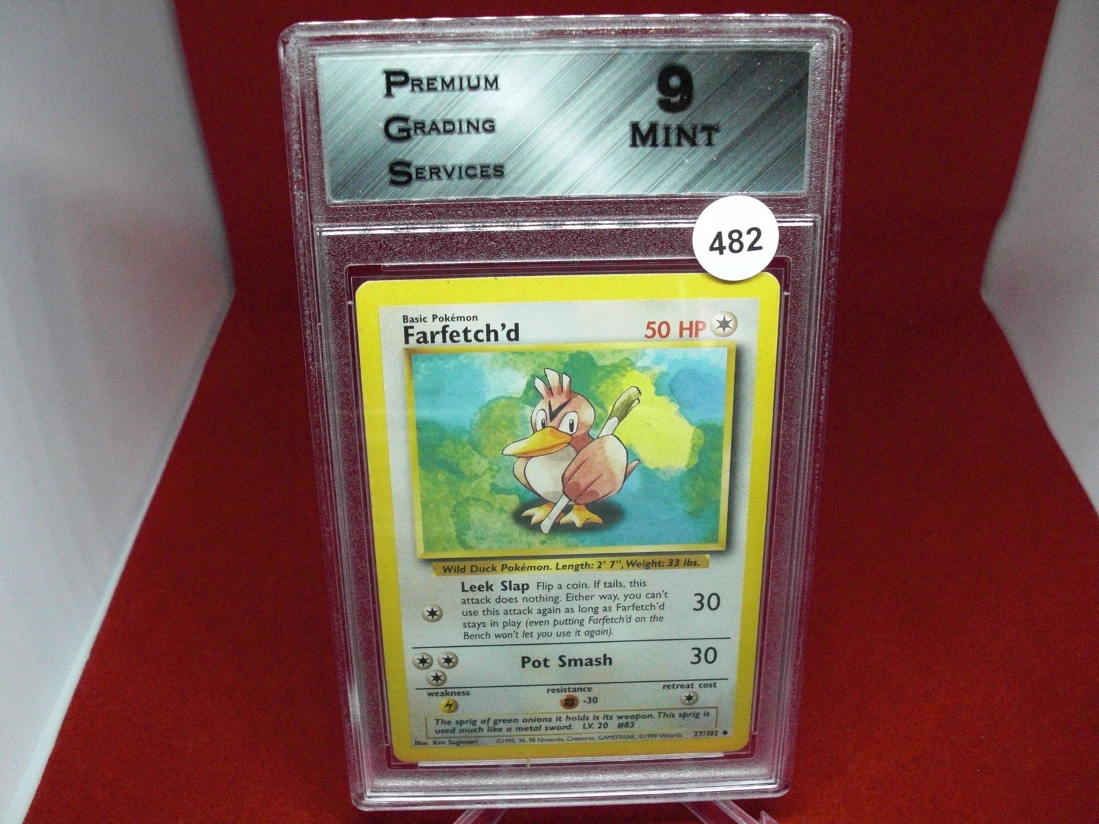 pgs graded pokemon farfetch'd mint 9 (1 of 1)