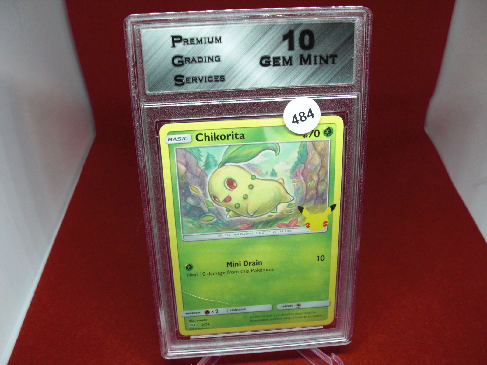 pgs graded pokemon chikorita mint 10 (1 of 1)