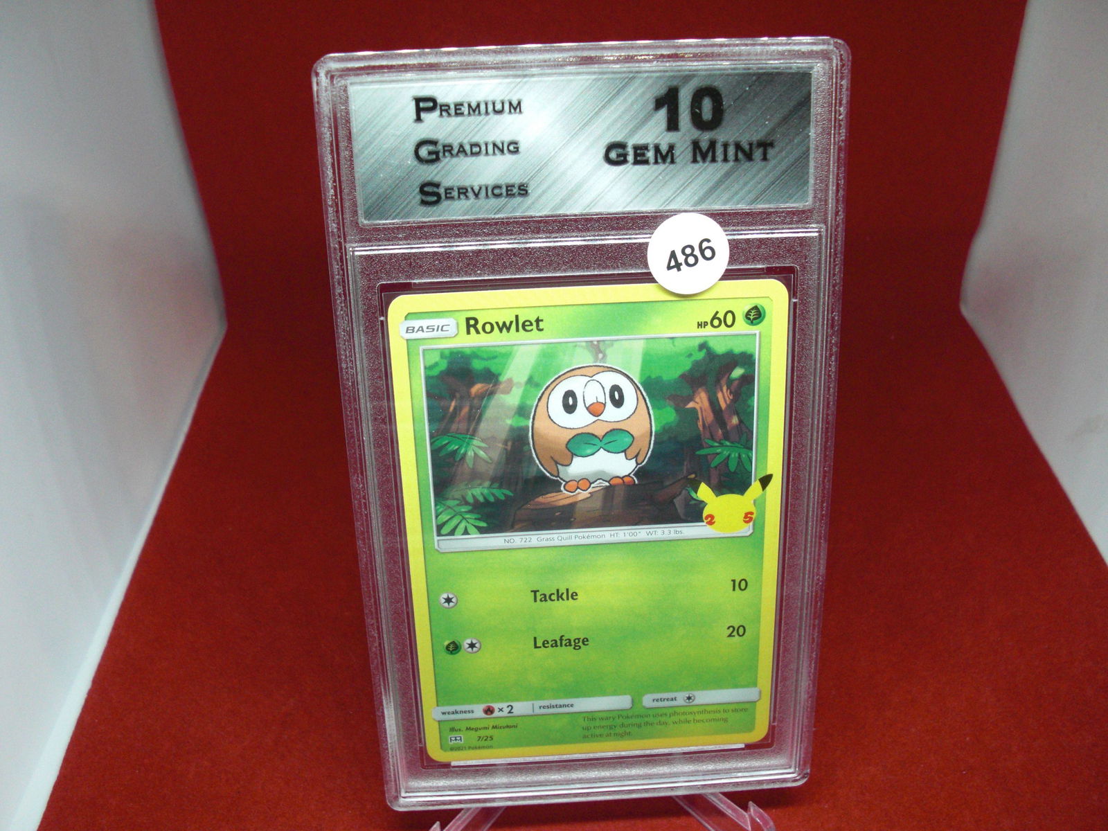 pgs graded pokemon rowlet mint 10 (1 of 1)