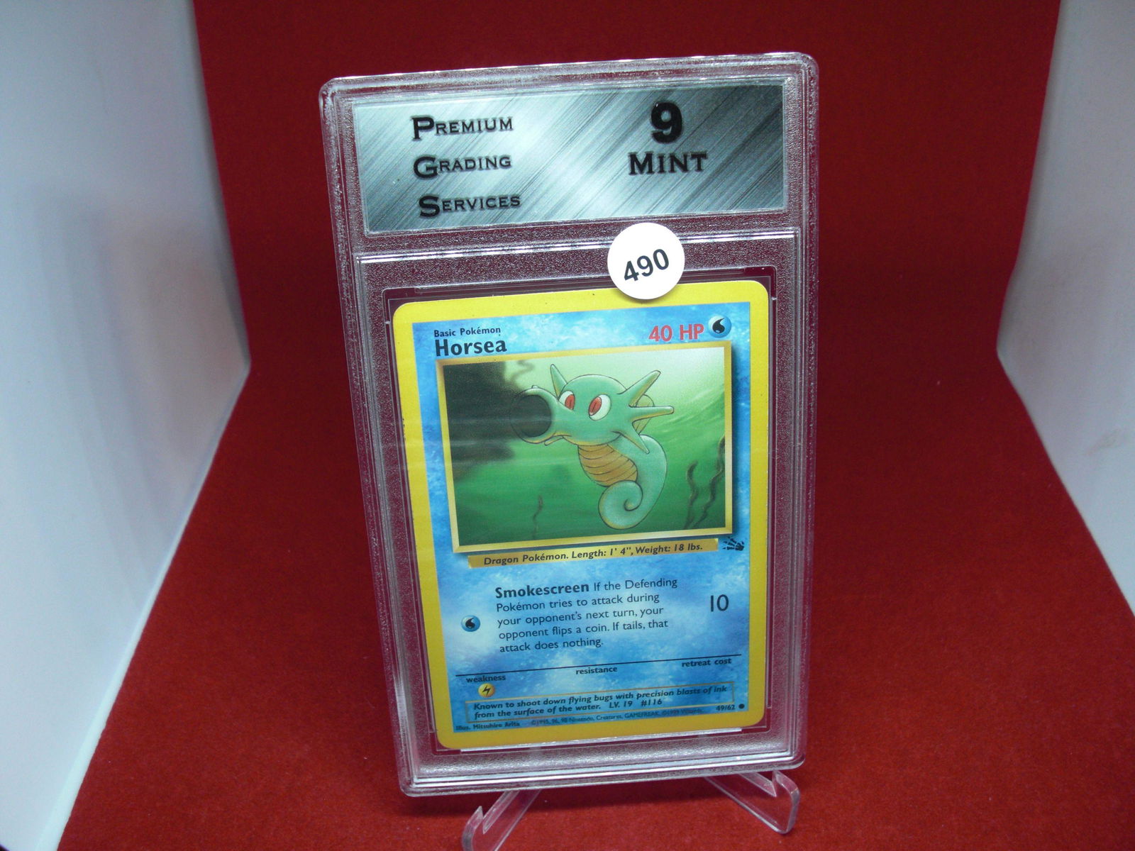 pgs graded pokemon horsea mint 9 (1 of 1)
