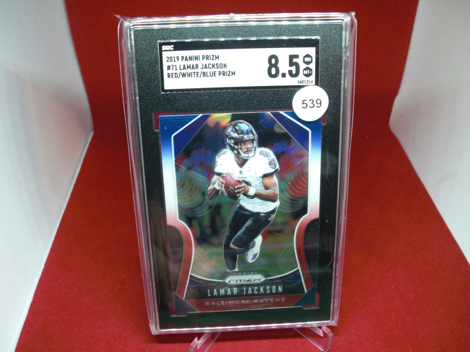 sgc graded lamar jackson red white blue mint 8.5 (1 of 1)