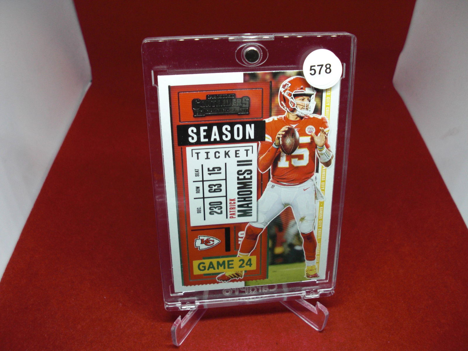 patrick mahomes: in hard plastic case
