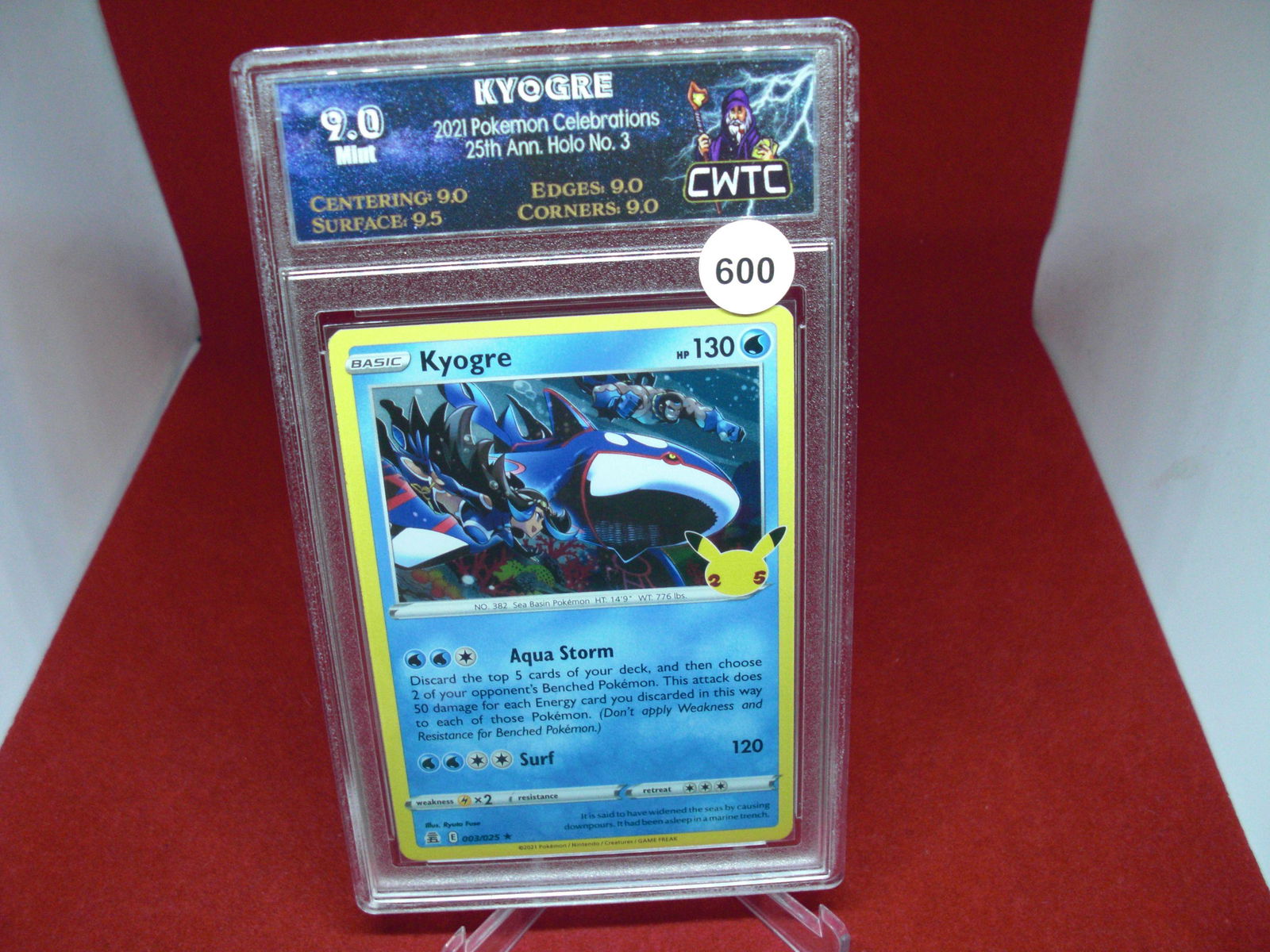 cwtc graded pokemon 2021 kyrogre mint 9.0 (1 of 1)
