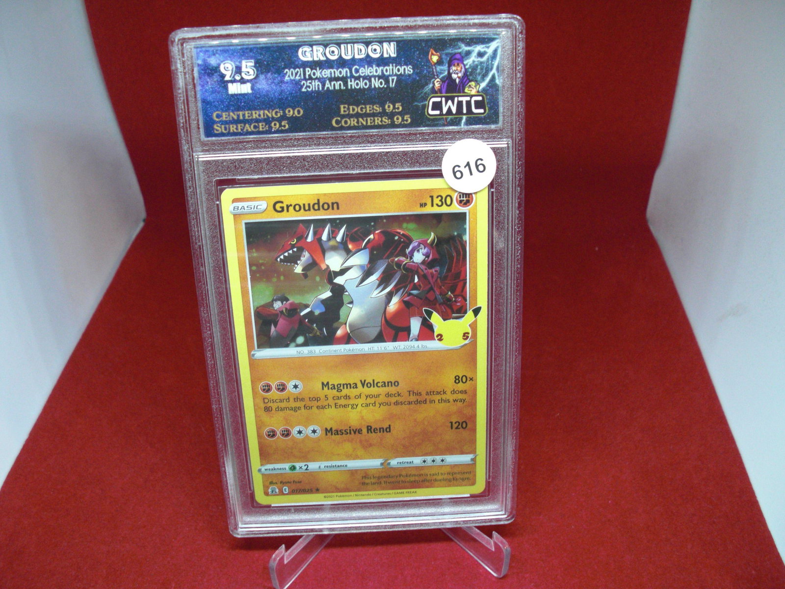 cwtc graded pokemon 2021 groudon mint 9.5: nice graded card