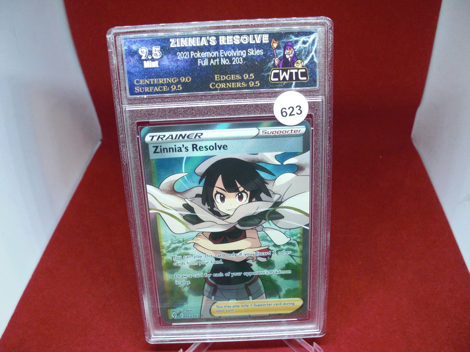 cwtc graded pokemon 2021 zinnias resolve mint 9.5: nice graded card