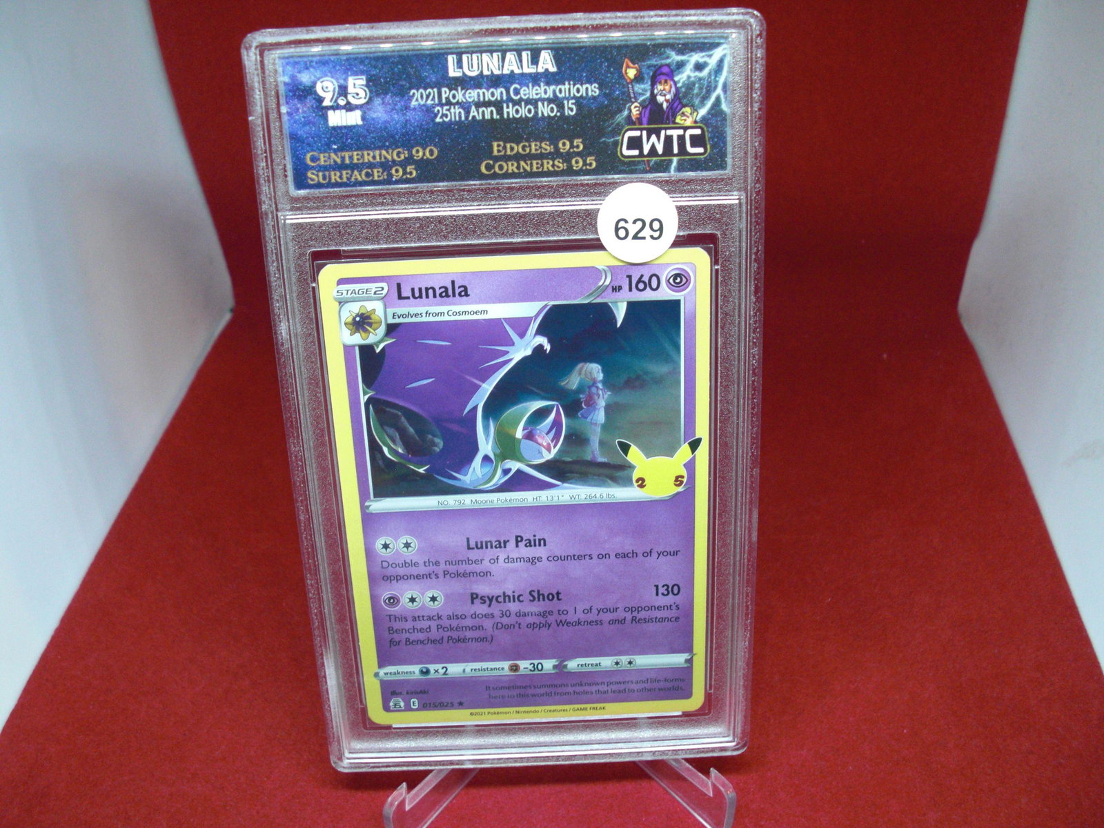 cwtc graded pokemon 2021 lunala mint 9.5: nice graded card
