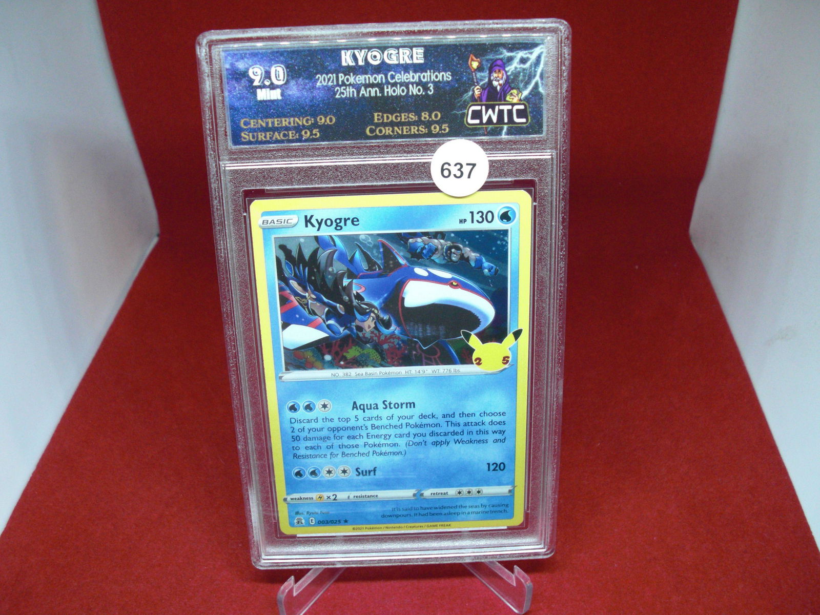 cwtc graded pokemon 2021 kyuogre mint 9.0 (1 of 1)