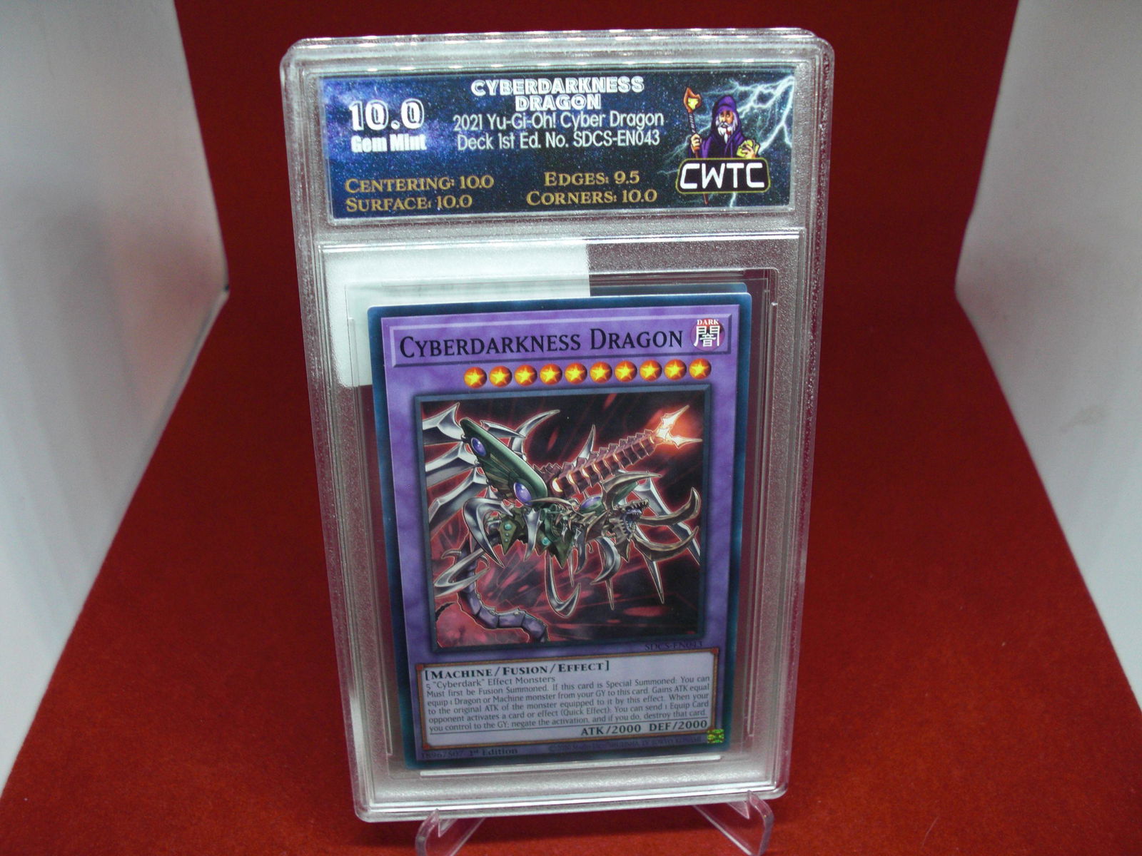 cwtc graded 2021 yu-gi-oh cyberdarkness dragon mint 10 (1 of 1)