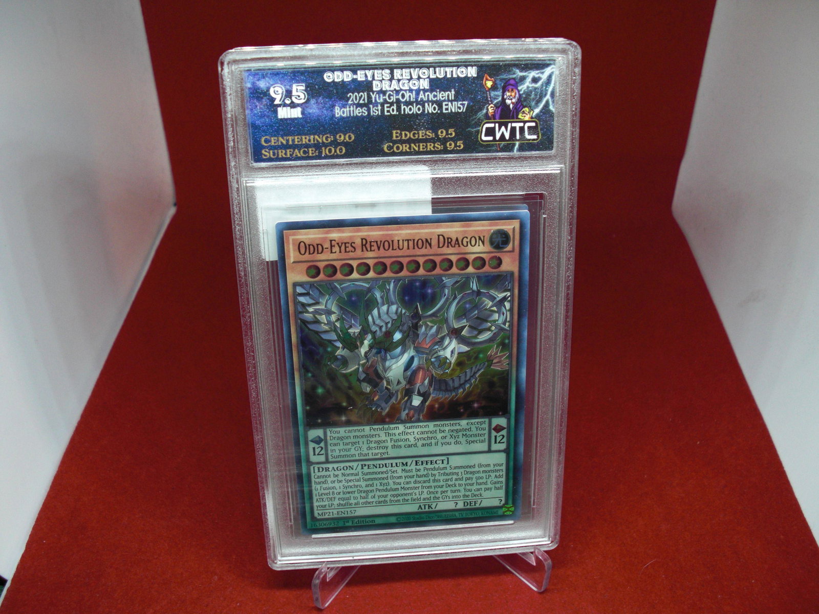 cwtc graded 2021 odd-eyes rev dragon mint 9.5: nice graded card