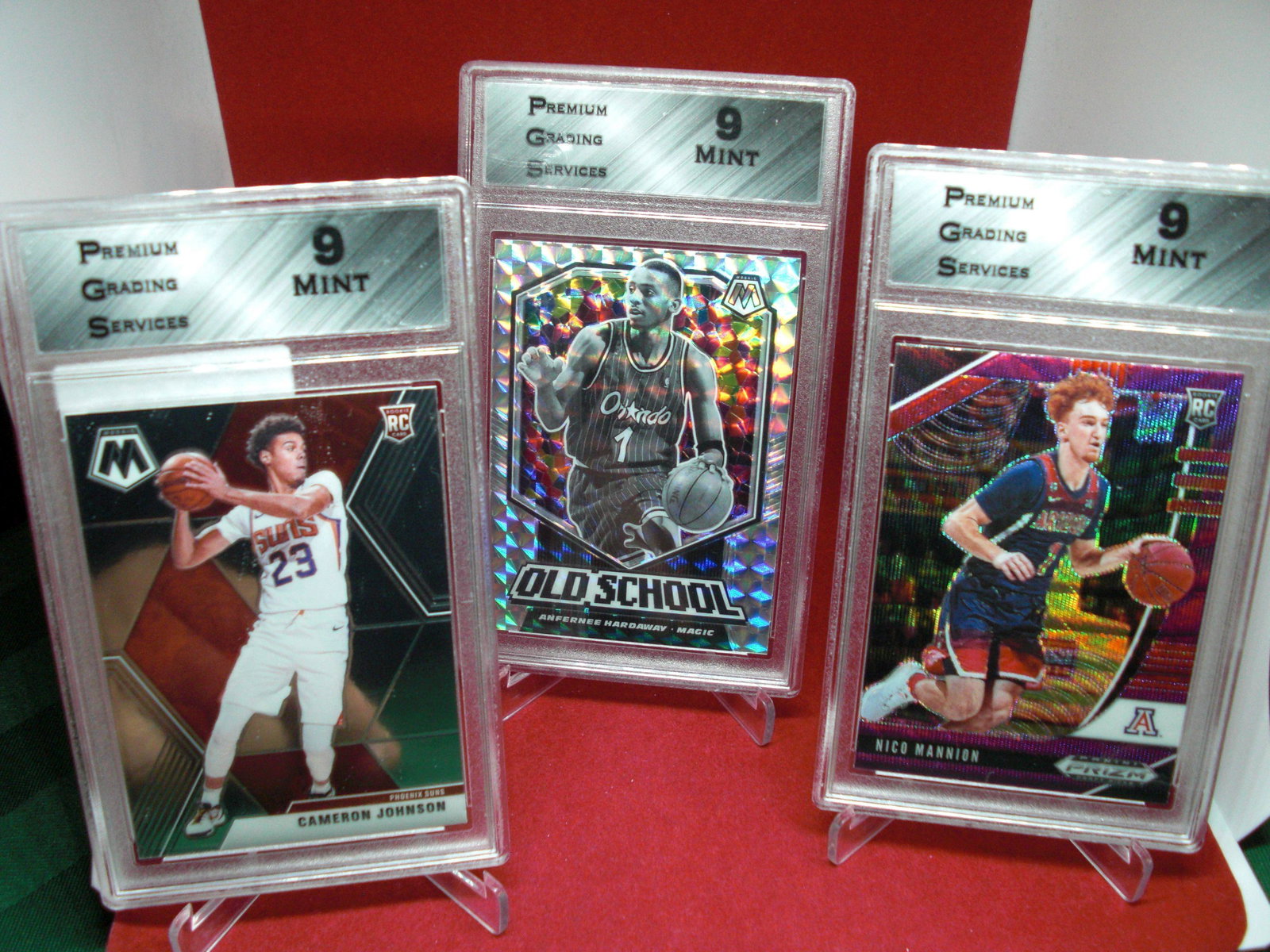 lot of 3 graded pgs basketball cards mint 9's: graded card lot