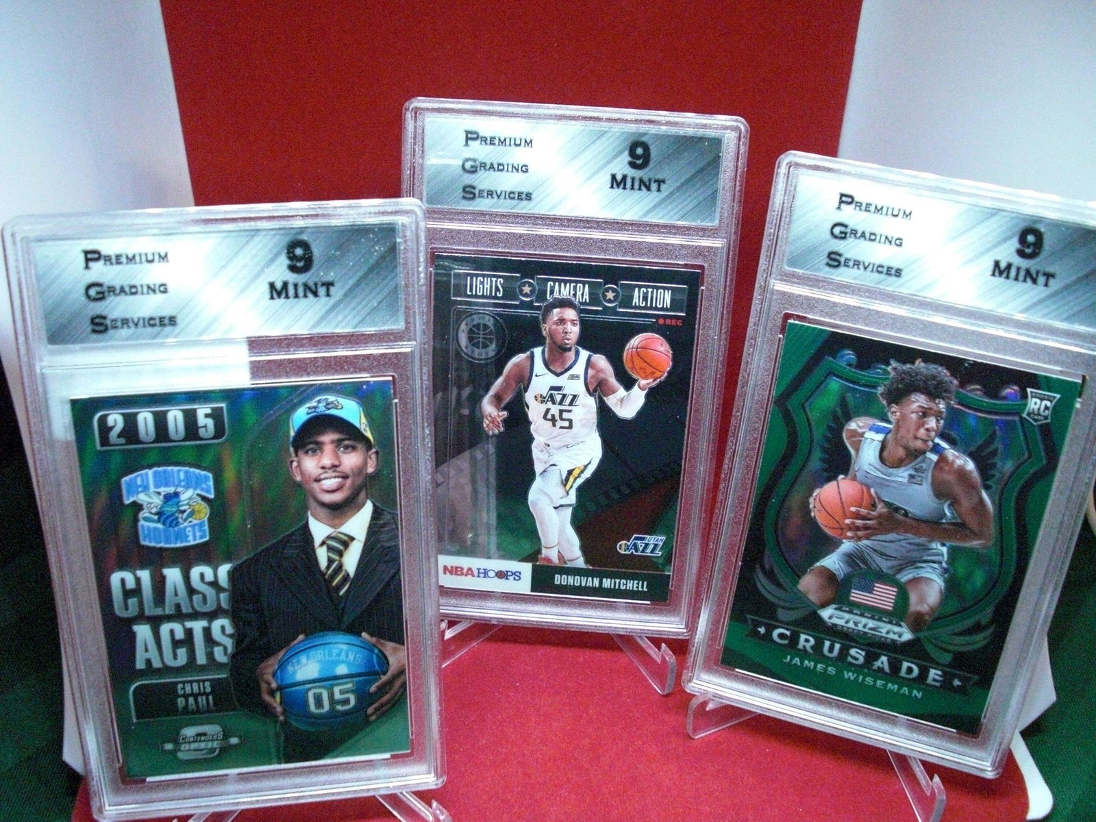 lot of 3 pgs graded basketball cards mint 9's: graded card lot