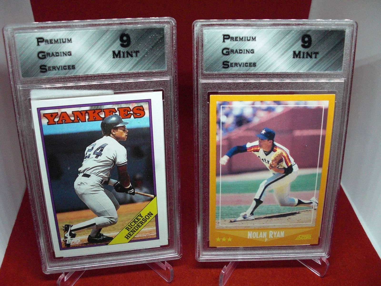 lot of 2 pgs graded baseball cards mint 9's (1 of 1)