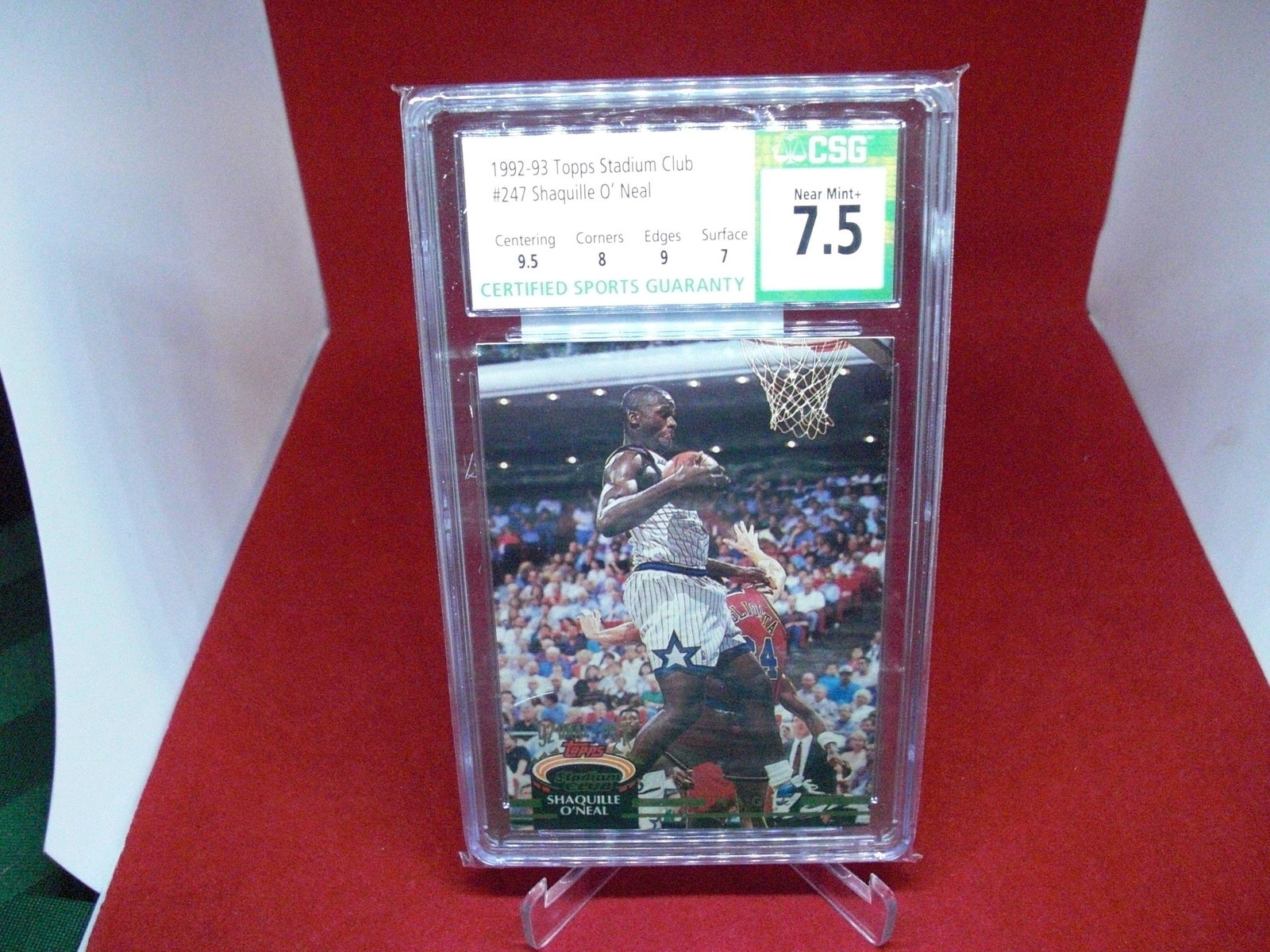 csg graded 1992/3 shaquille o'neal mint 7.5 (1 of 1)