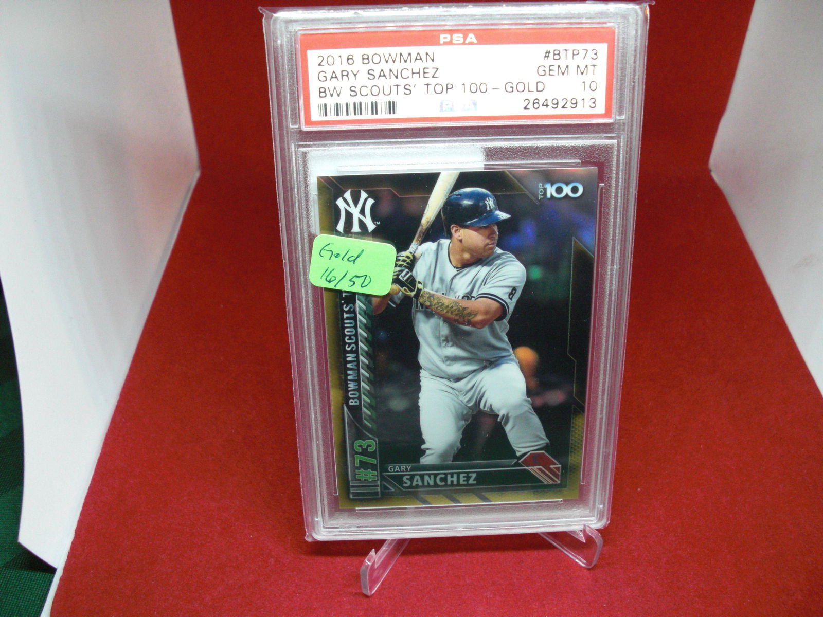 psa 2016 gary sanchez mint 10 gold (1 of 1)