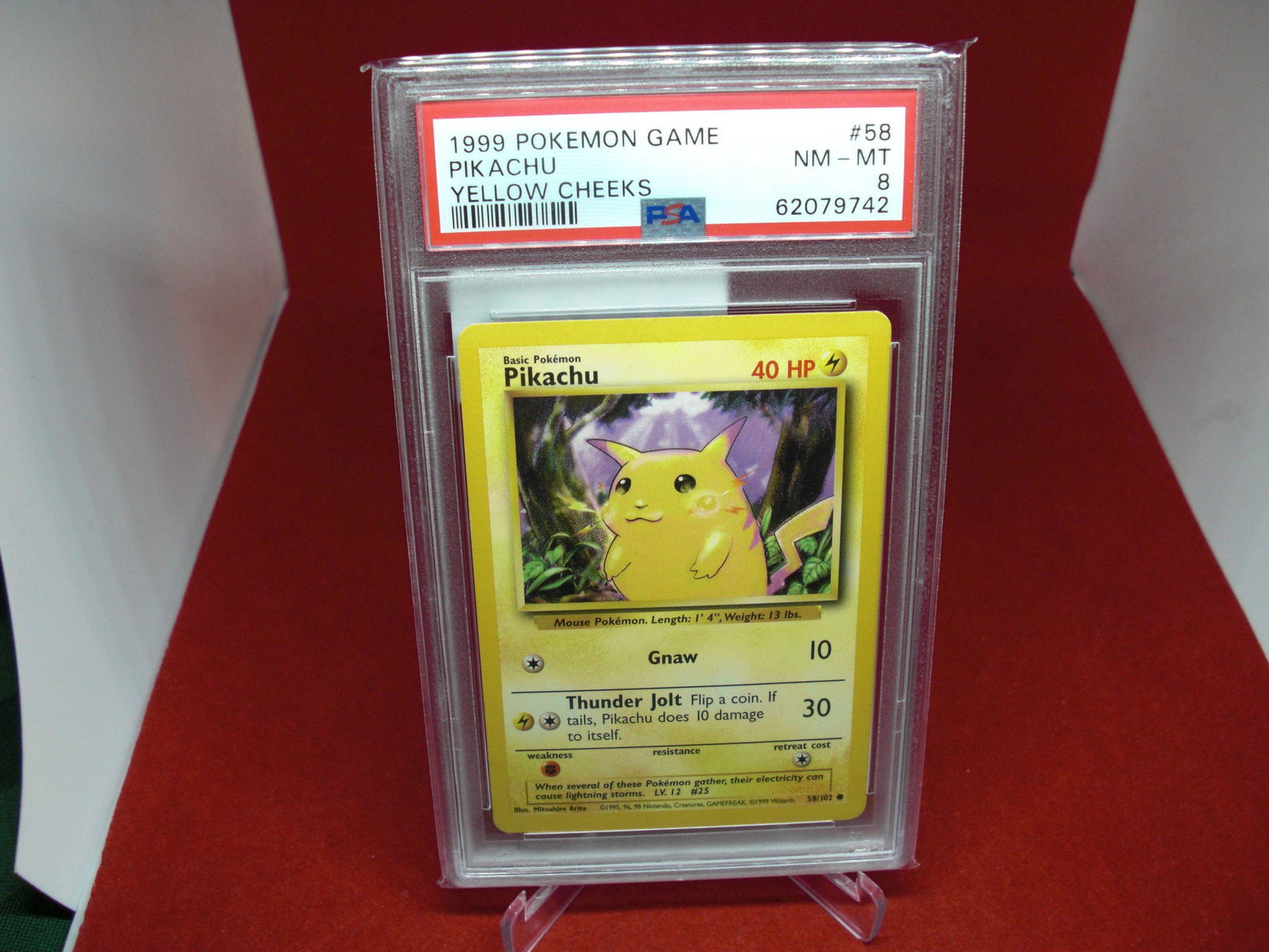 psa graded 1999 pikachu yellow cheeks mint 8 (1 of 1)
