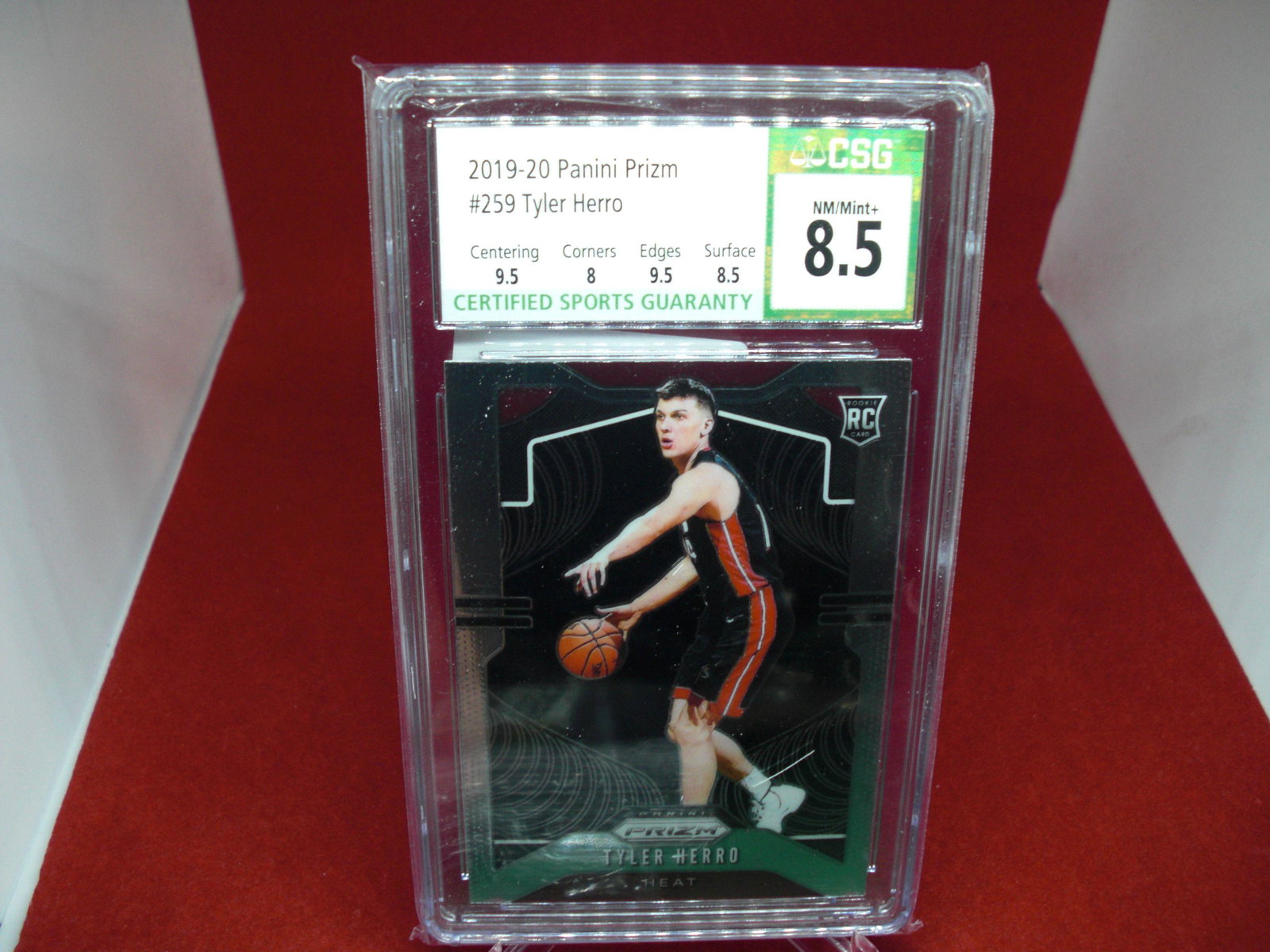 csg graded 2019/20 tyler herro rookie mint 8.5: nice graded card