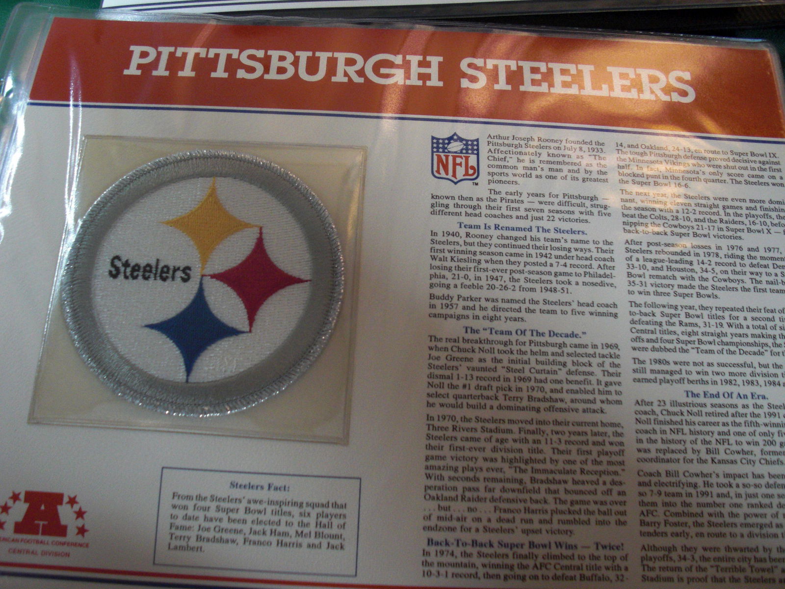 large patch on page pittsburgh steelers (1 of 1)