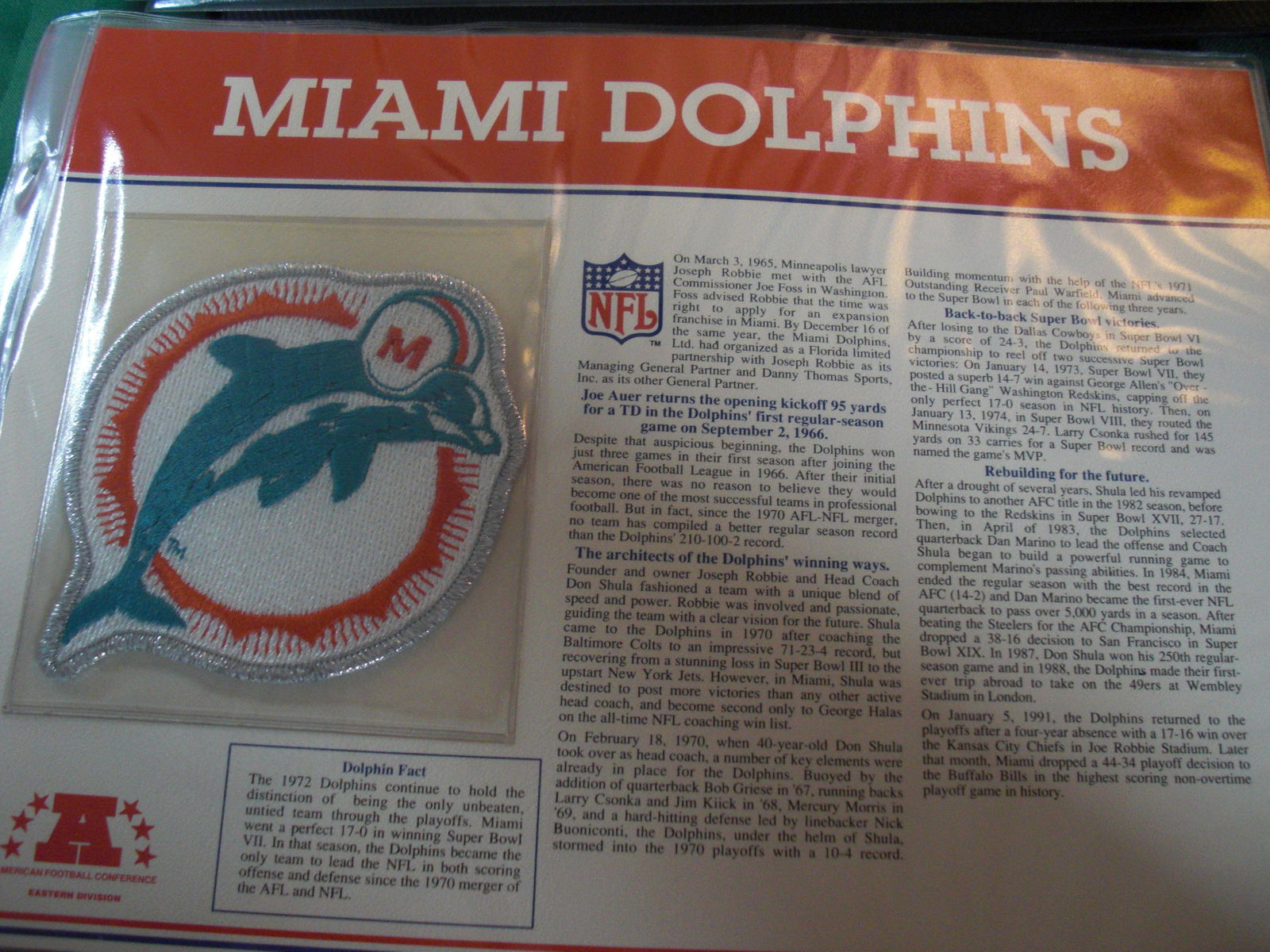 large patch on page miami dolphins (1 of 1)