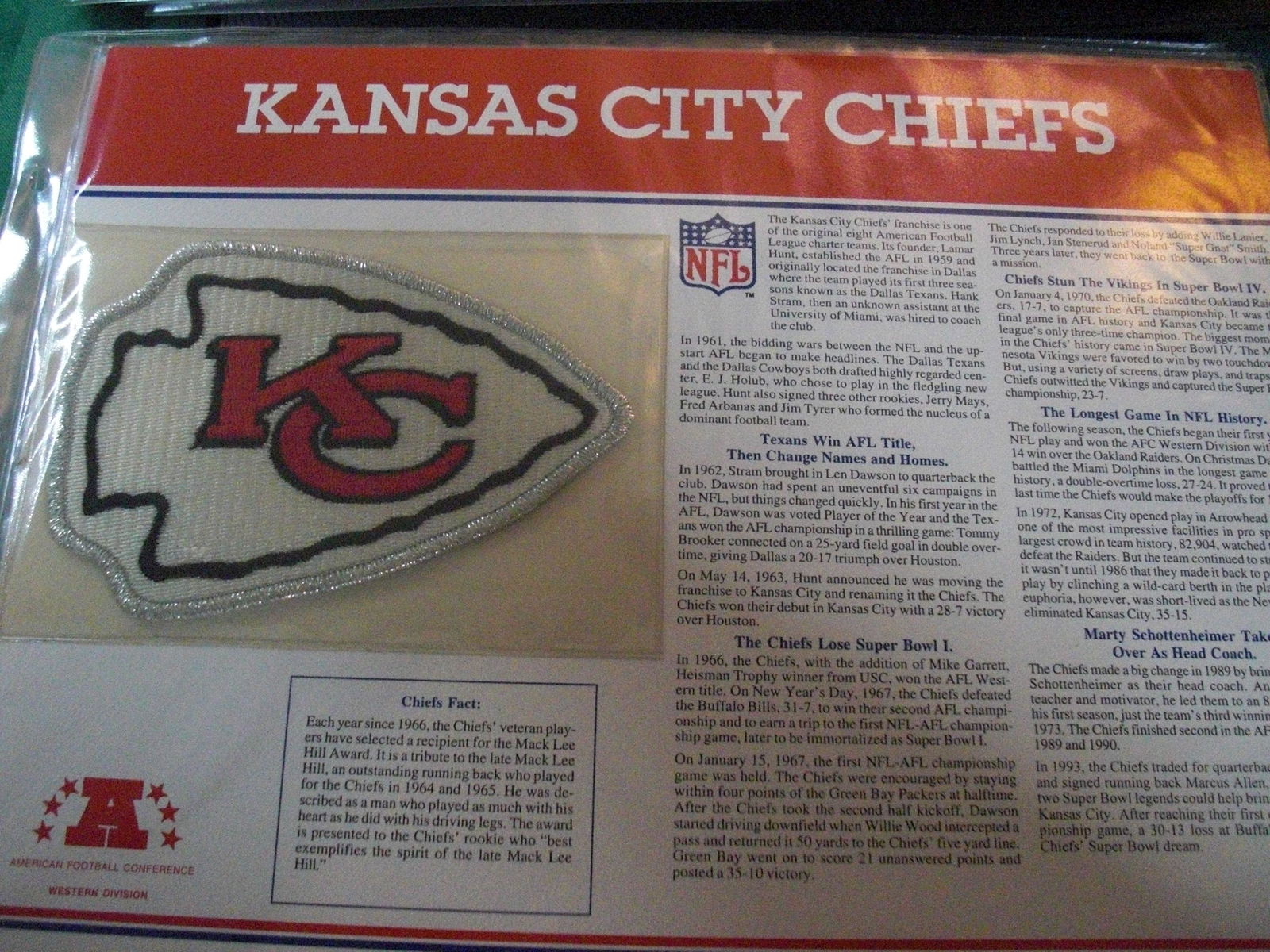 large patch on page kansas citgy chiefs (1 of 1)