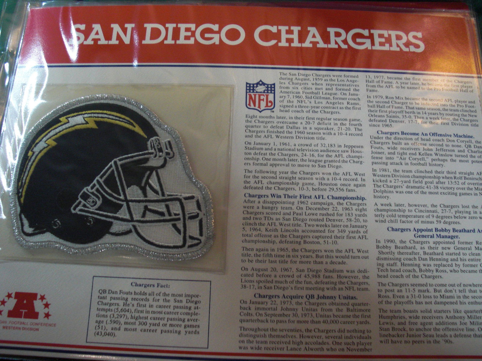 large patch on page san diego chargers (1 of 1)