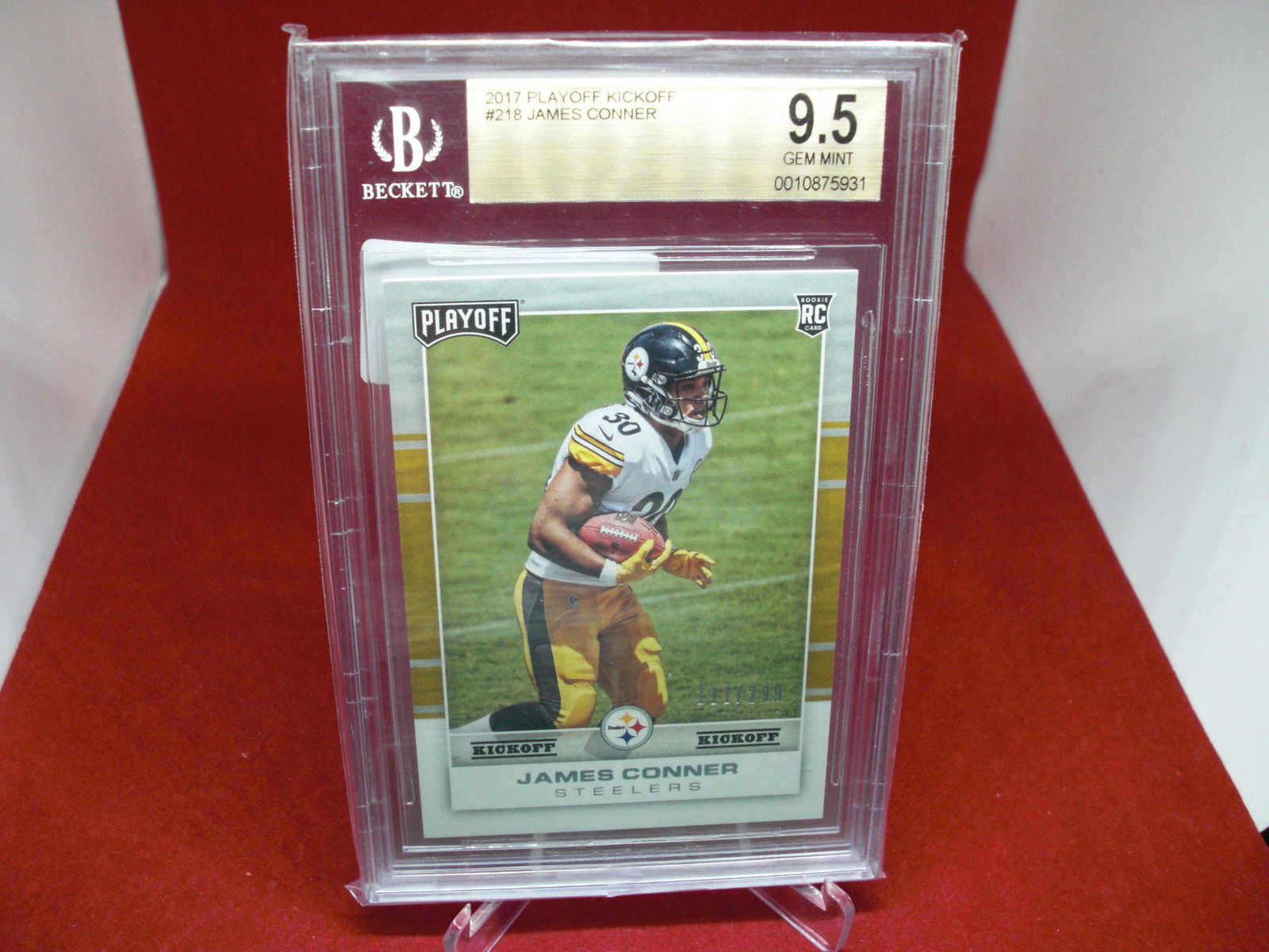 beckett graded james conner mint 9.5 rookie #111/299 (1 of 1)