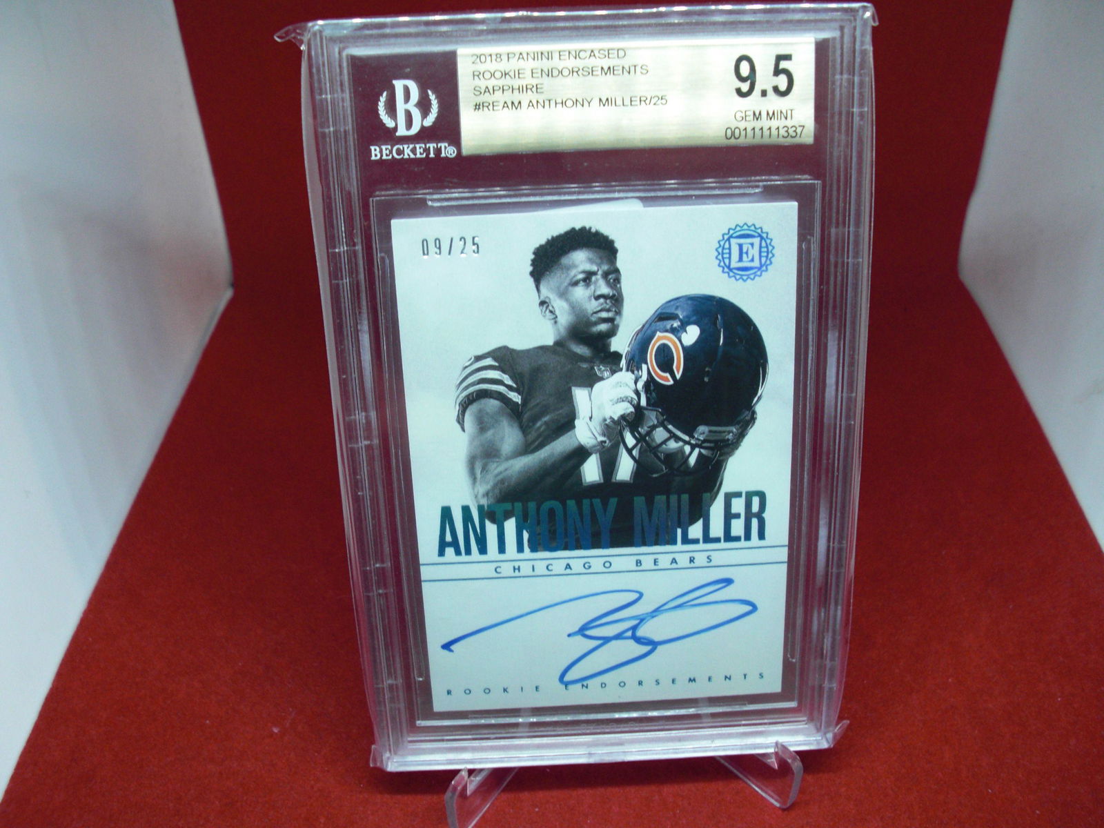 beckett graded sapphire anthony miller #9/25 mint 9.5 (1 of 1)