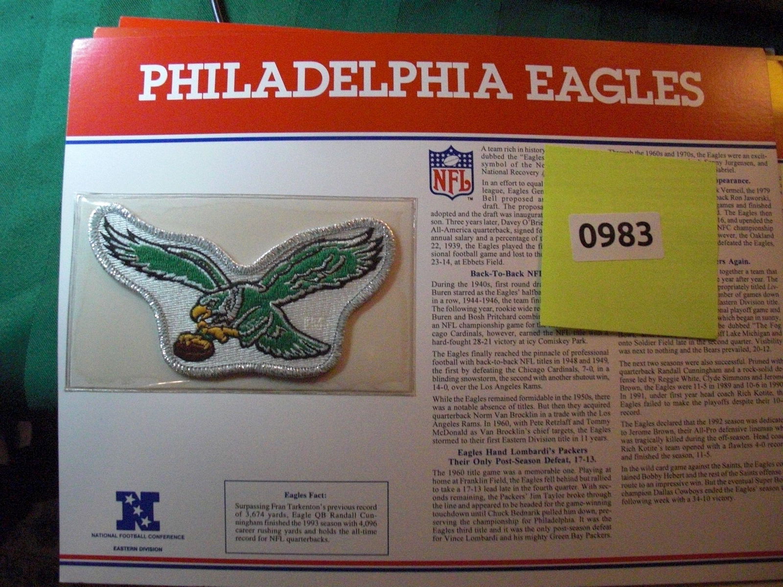 philadelphia eagles patch (1 of 1)