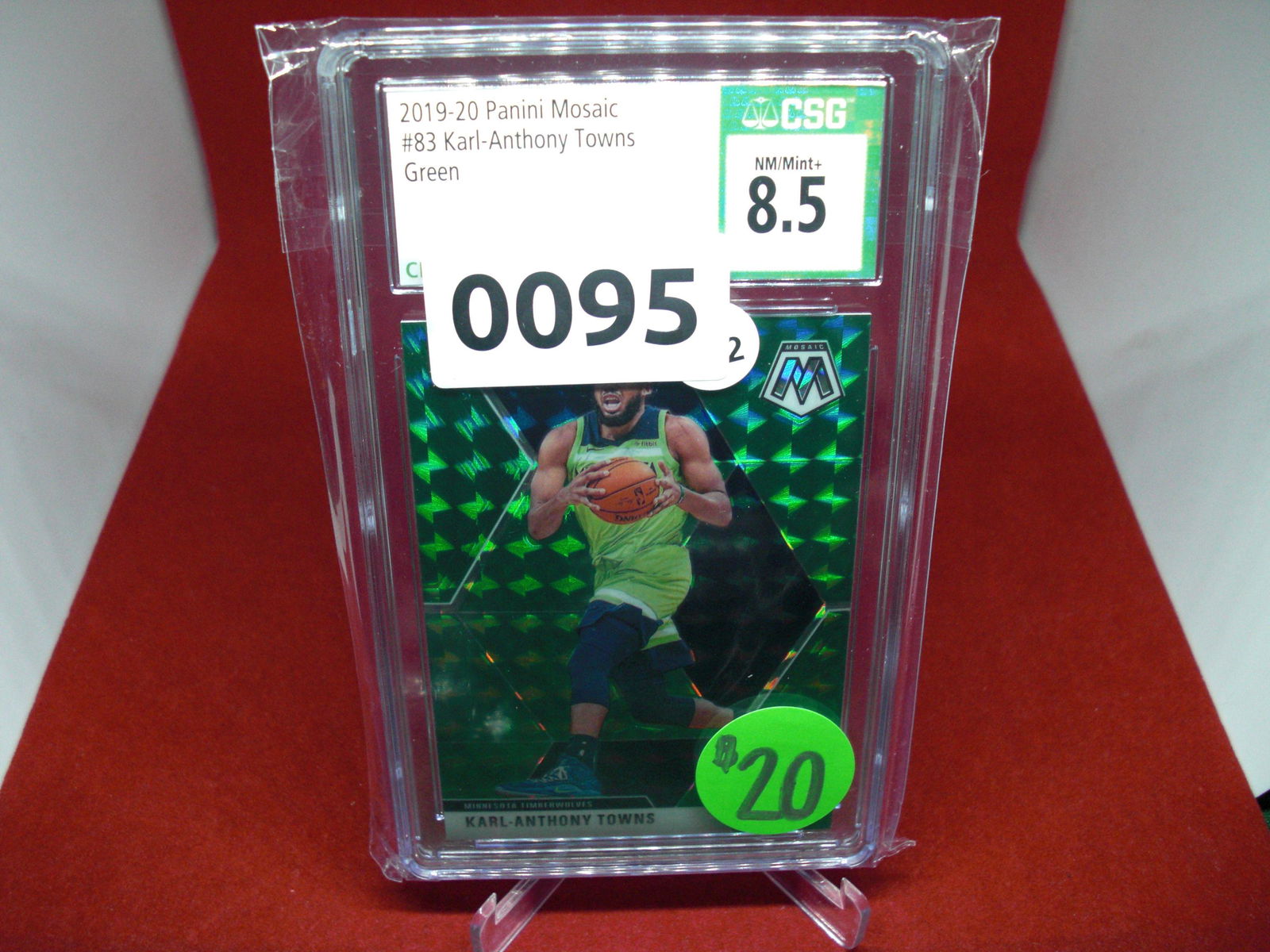 csg graded 2019/20 karl anthony towns green mint 8.5 (1 of 1)