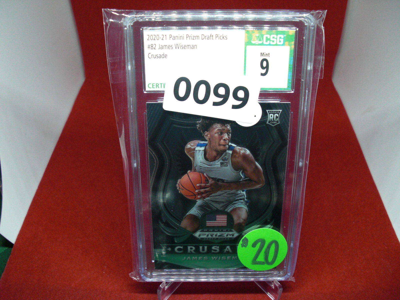 csg graded 2020/21 james wiseman crusade mint 9 (1 of 1)