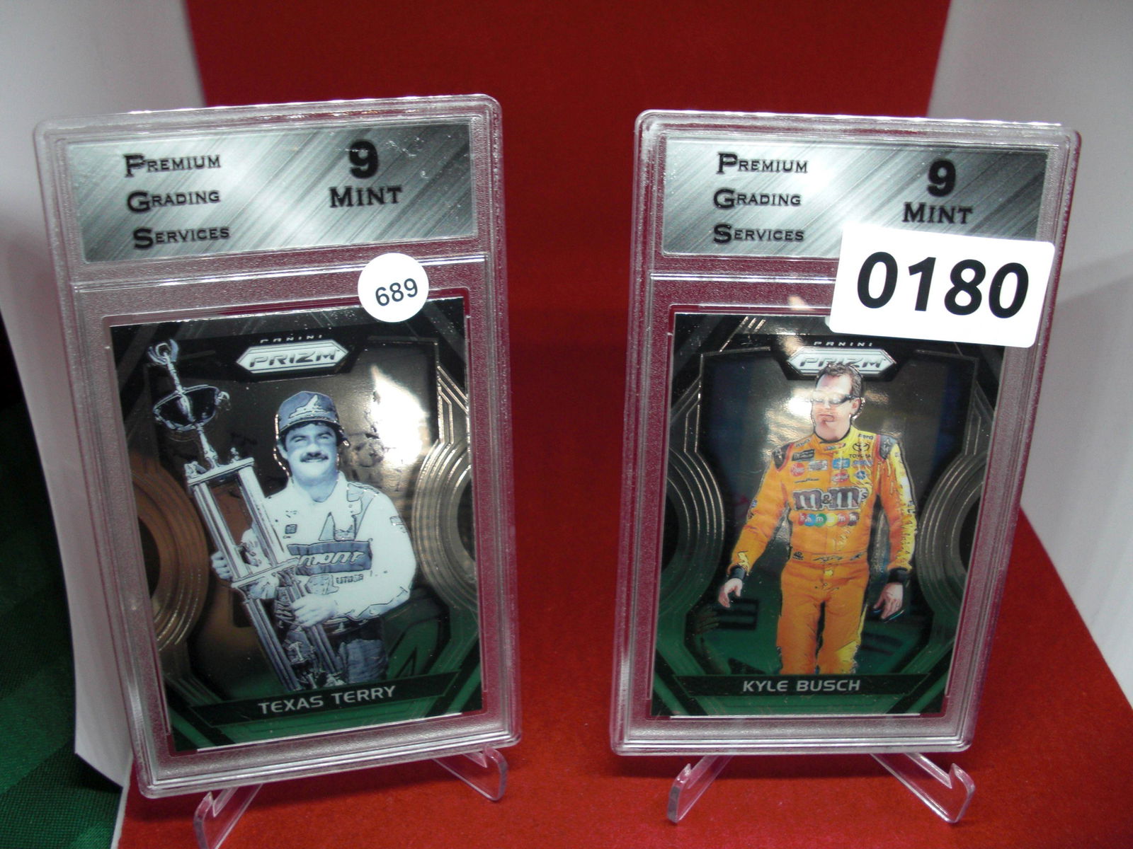 lot of 2 pgs graded nascar cards mint 9's (1 of 1)