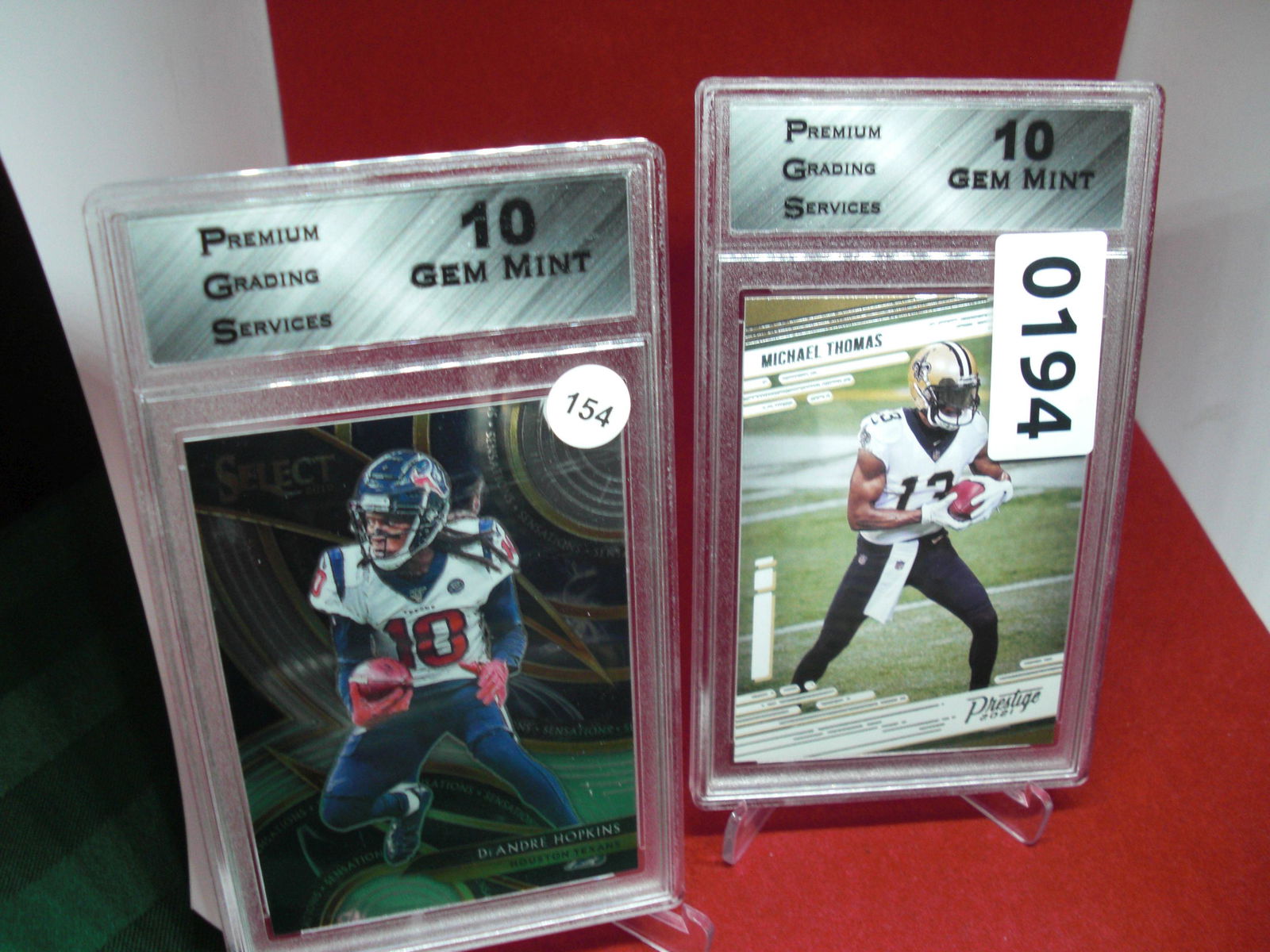 lot of 2 pgs graded football cards mint 10's (1 of 1)
