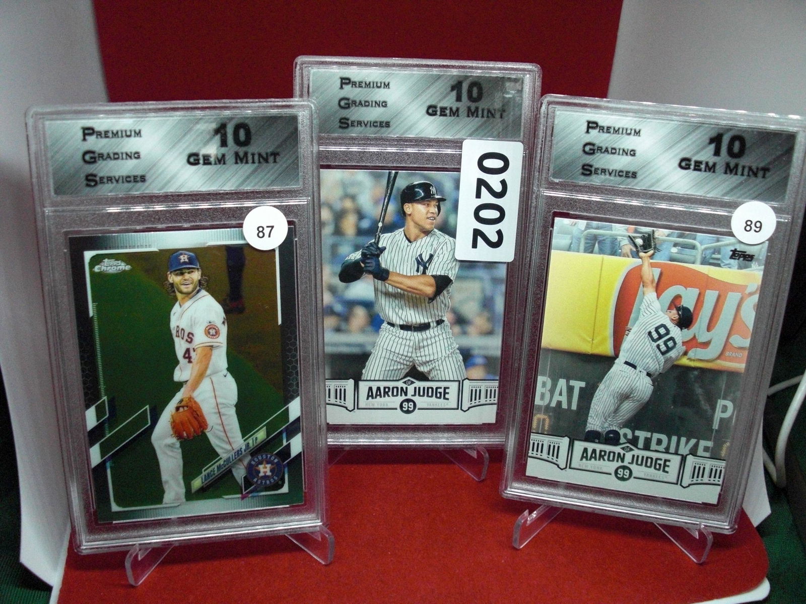 lot of 3 graded pgs baseball cards mint 10's (1 of 1)