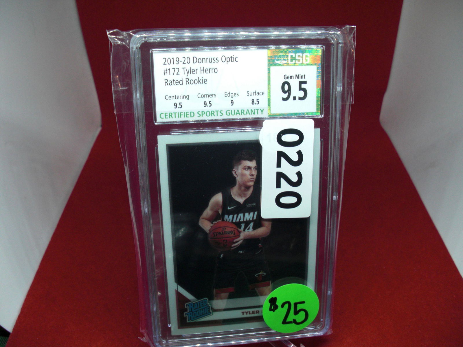 csg graded 2019/20 tyler herro rated rookie mint 9.5 (1 of 1)