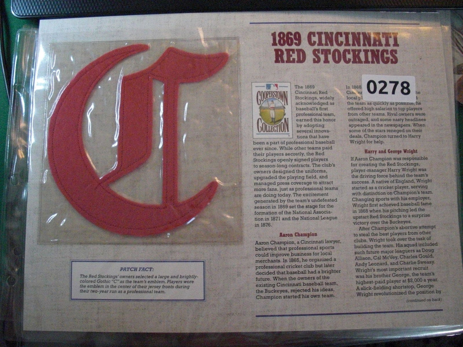 large patch 1869 cincinnati red stockings (1 of 1)