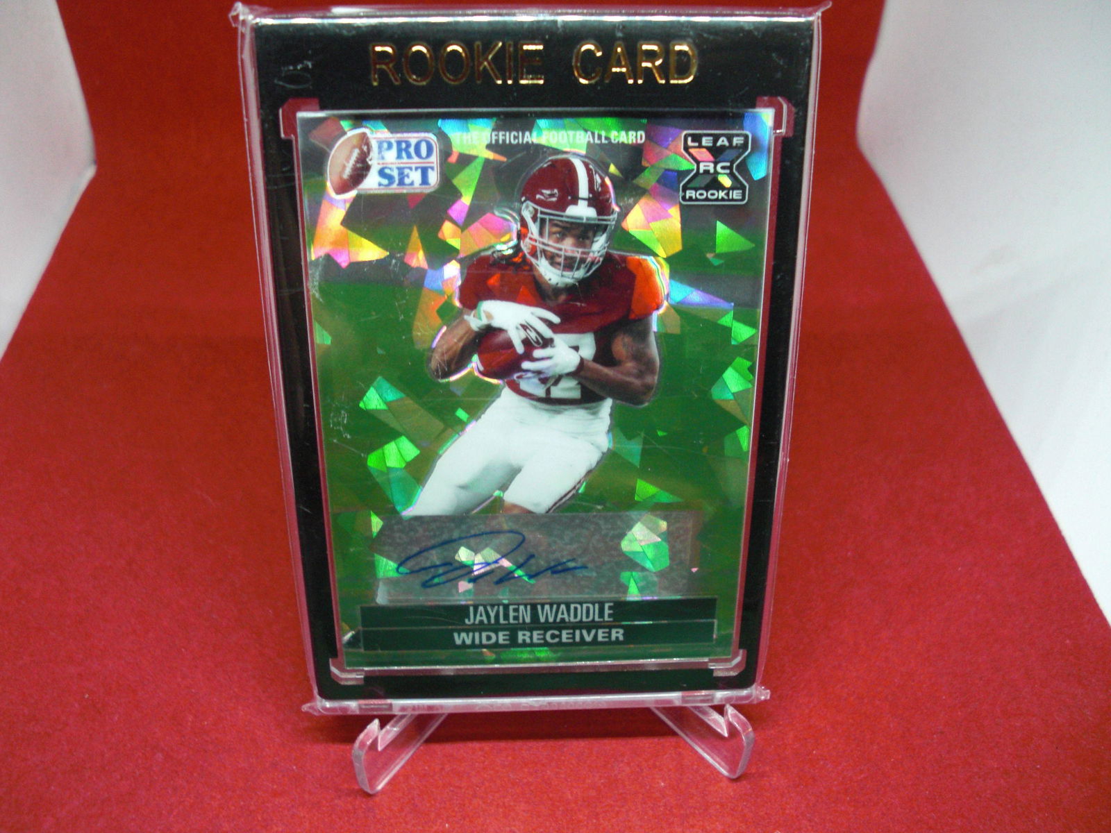 jaylen waddle auto rookie #2/2 green cracked ice (1 of 1)